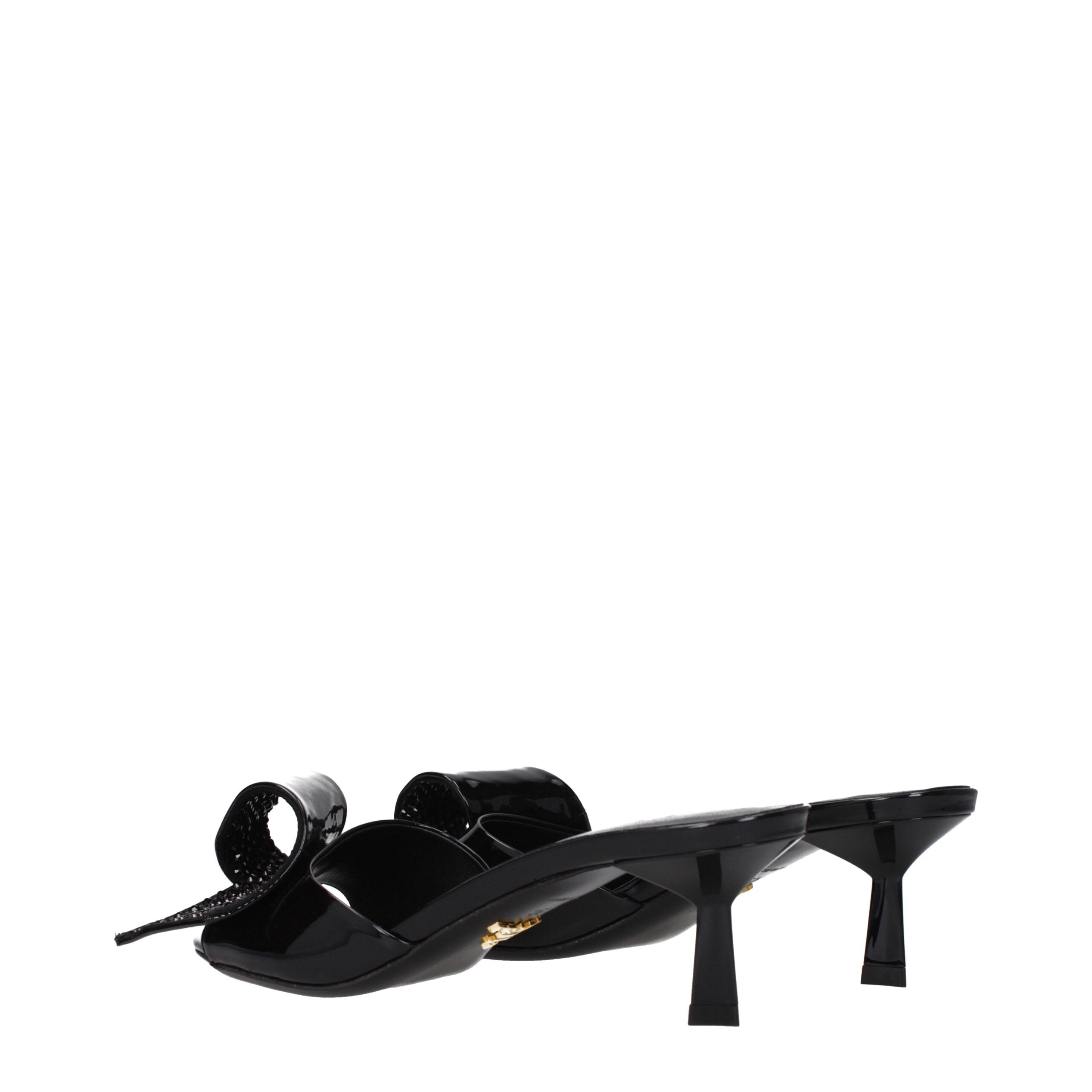 Prada Black Leather Women's Sandals
