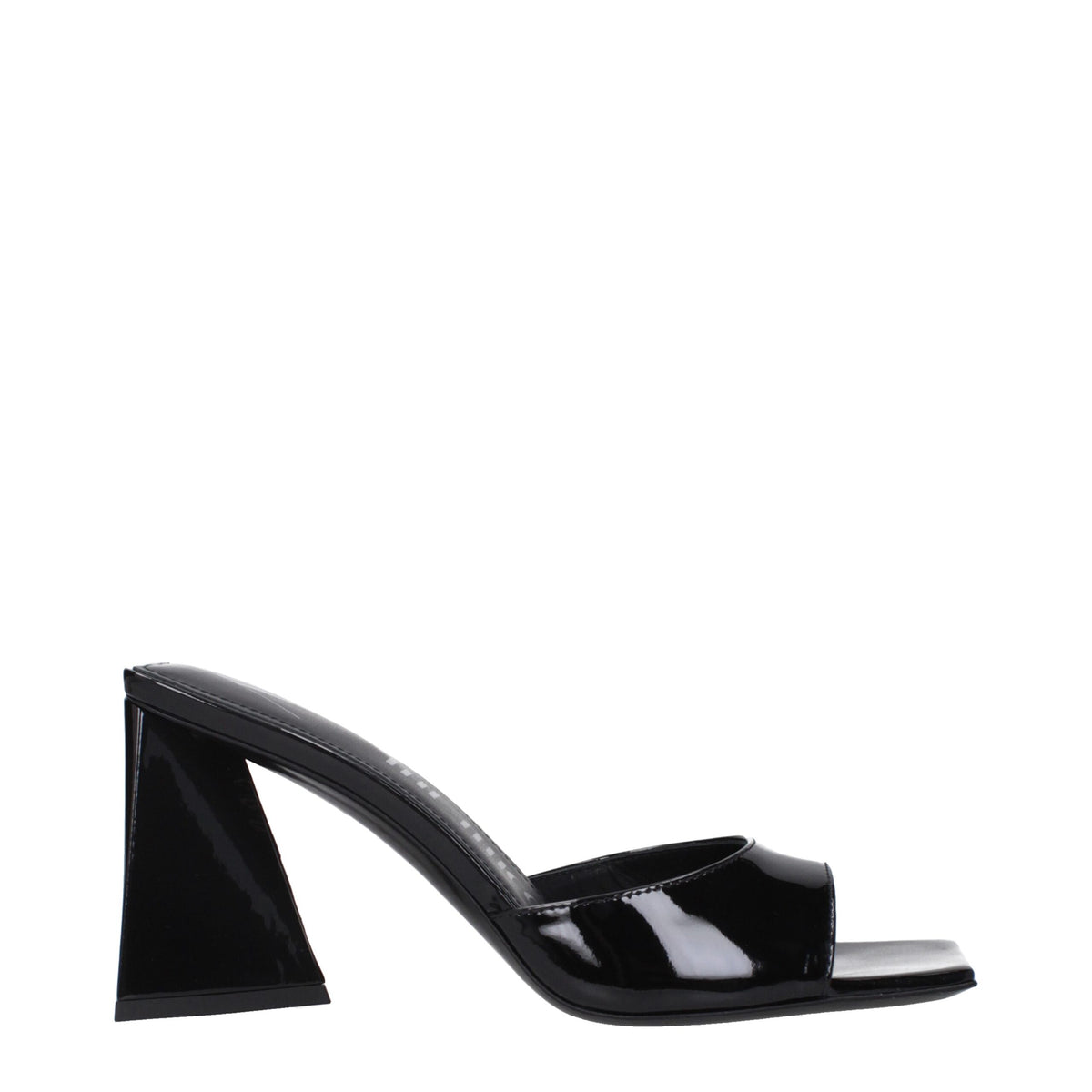 The Attico Black Leather Stiletto Heel Women's Sandals
