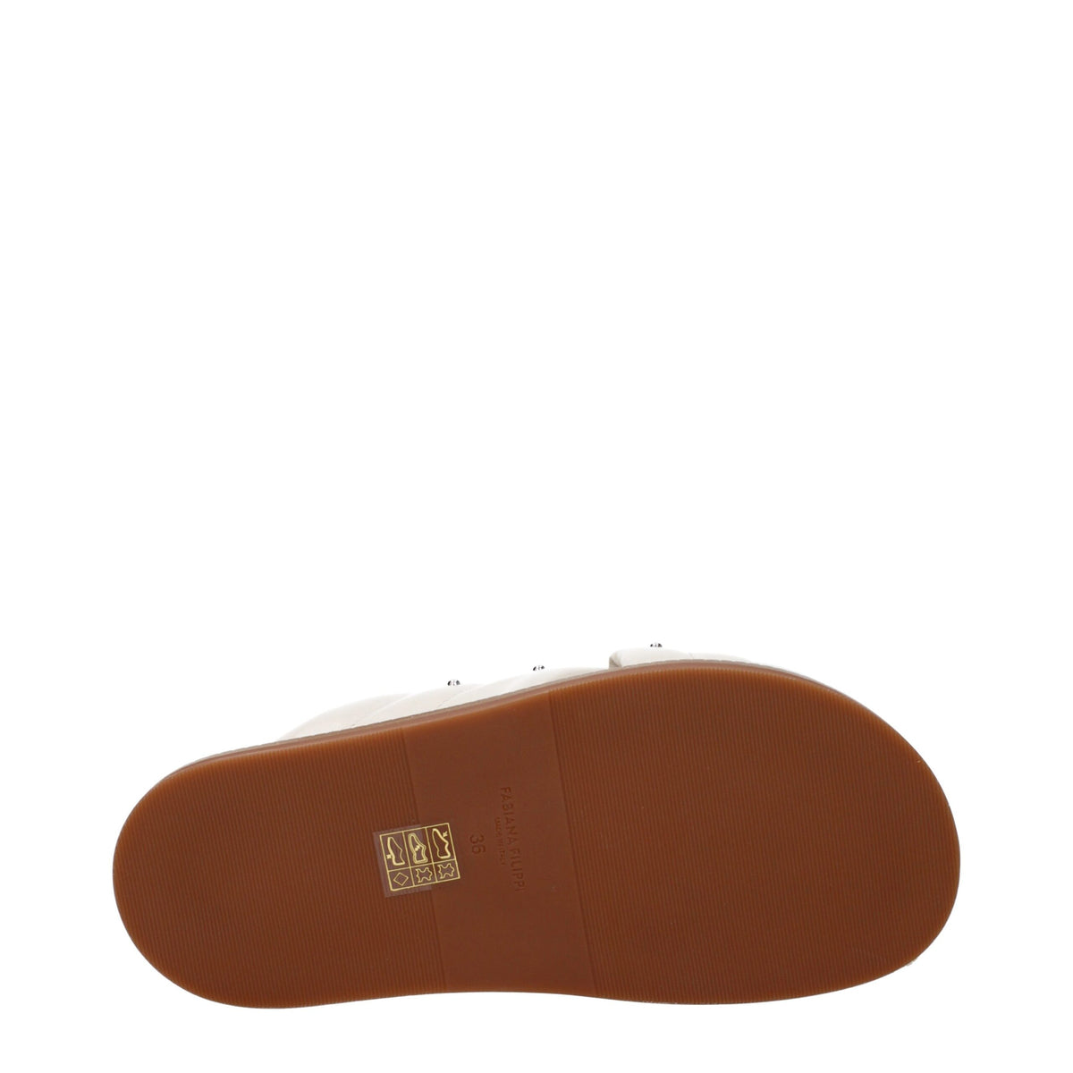 Fabiana Filippi Beige Leather Women's Slippers