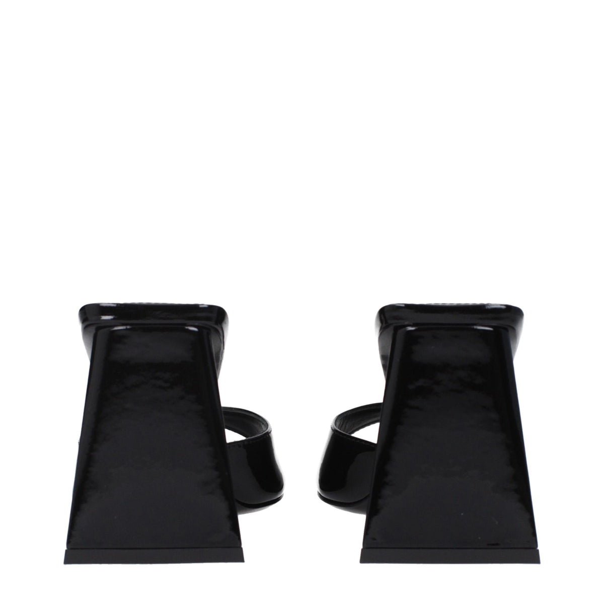 The Attico Black Leather Stiletto Heel Women's Sandals