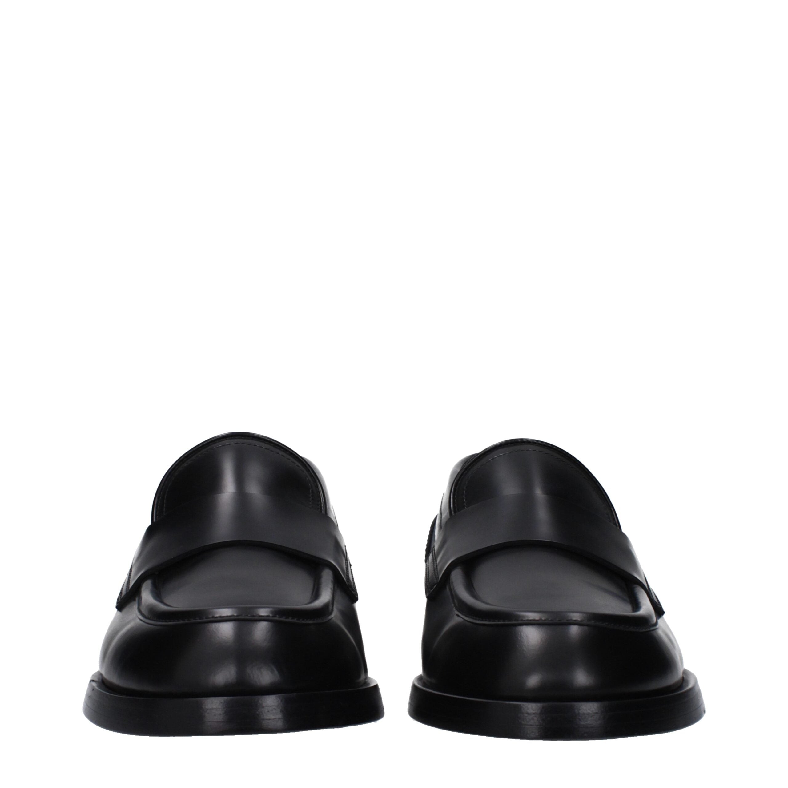 Dolce & Gabbana Black Leather Slip-On Men's Loafers