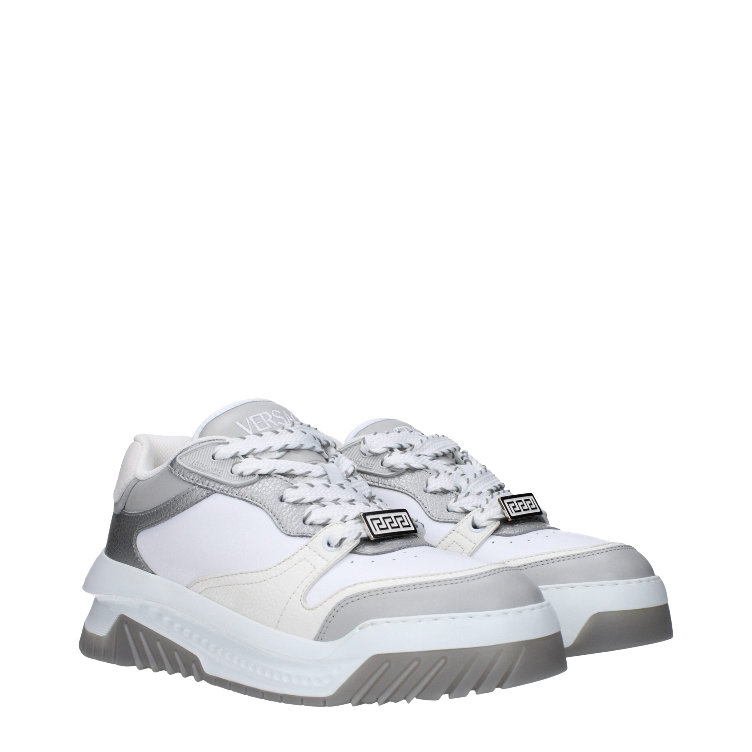Versace White Leather Chunky Men's Sneakers