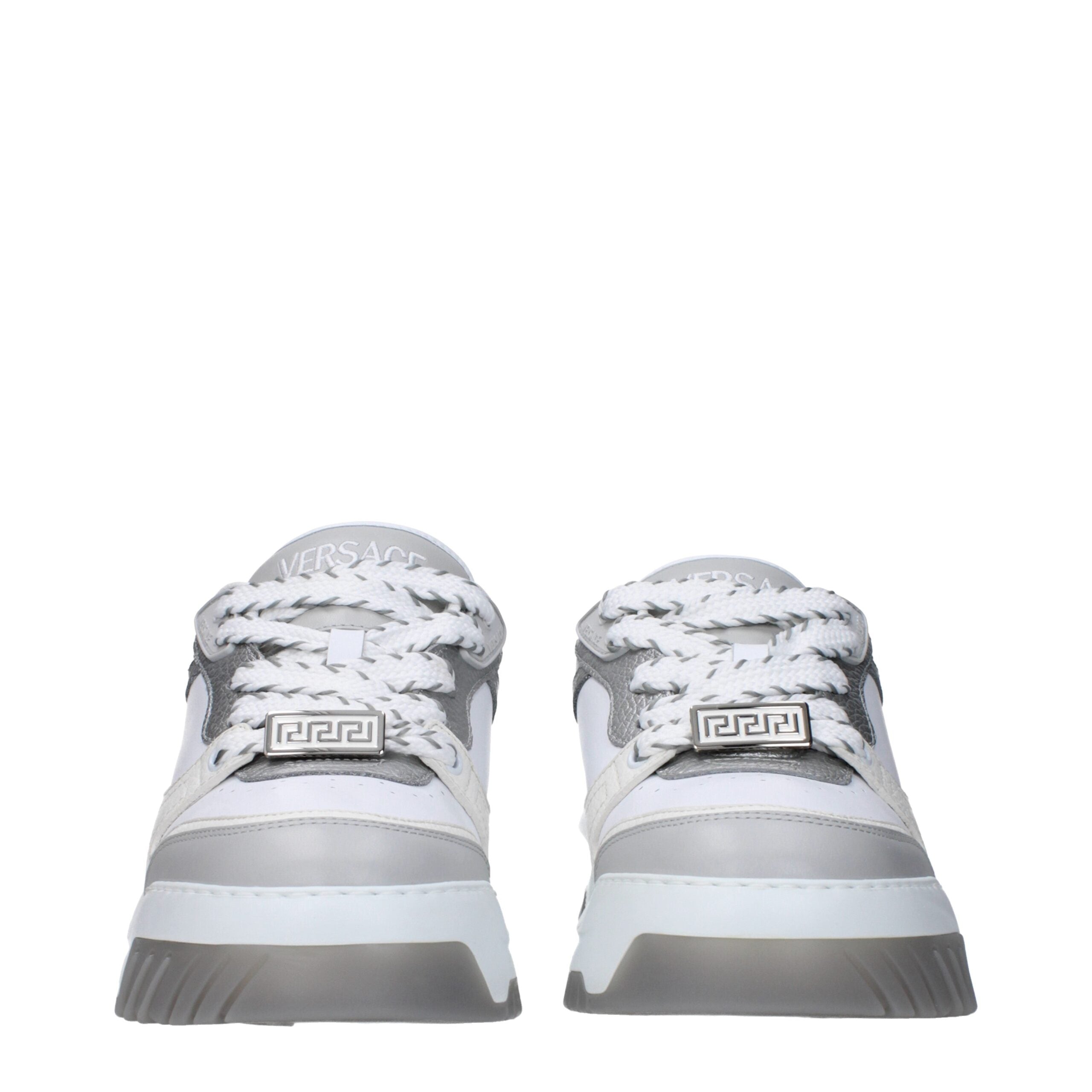 Versace White Leather Chunky Men's Sneakers