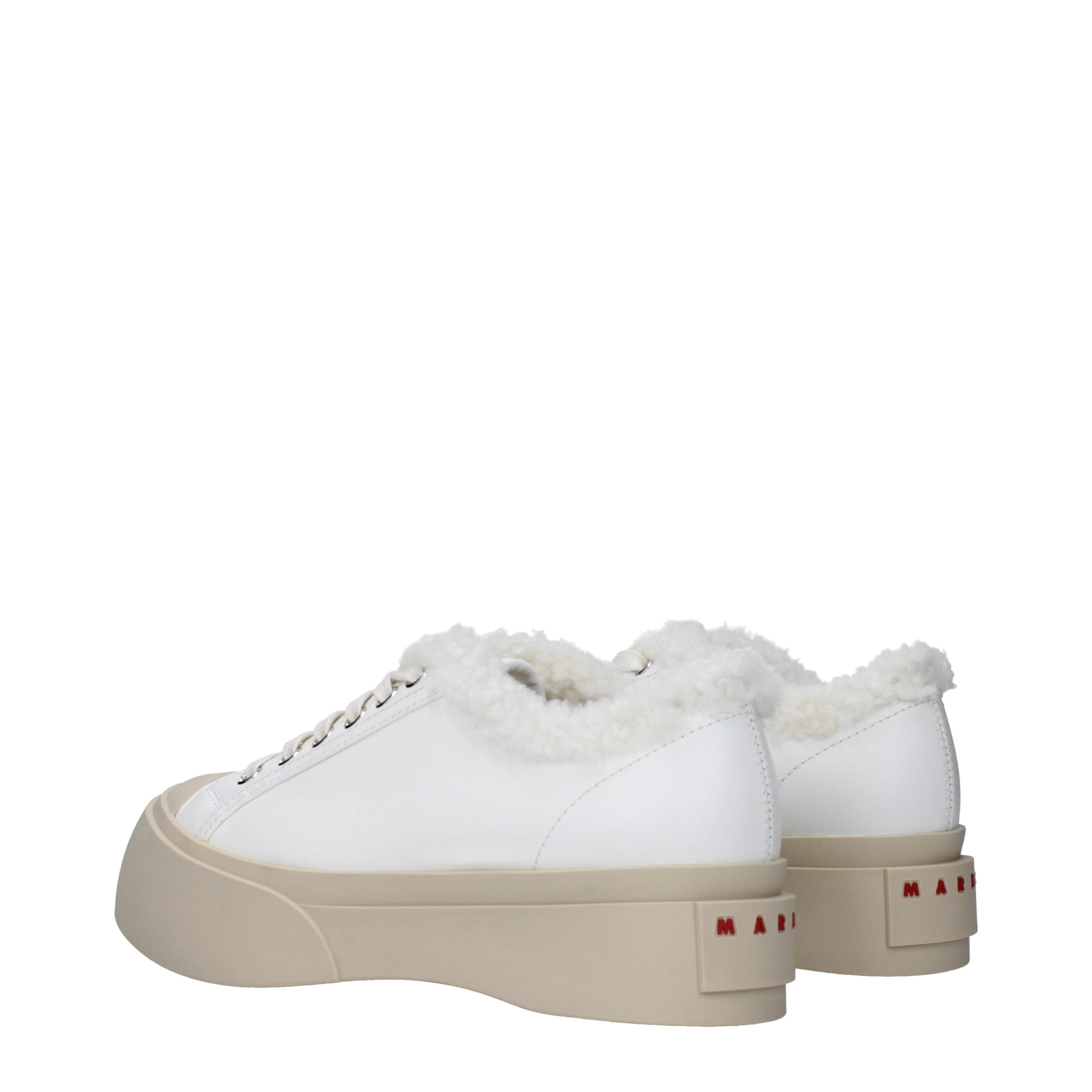 Marni White Leather Low Top Women's Sneakers