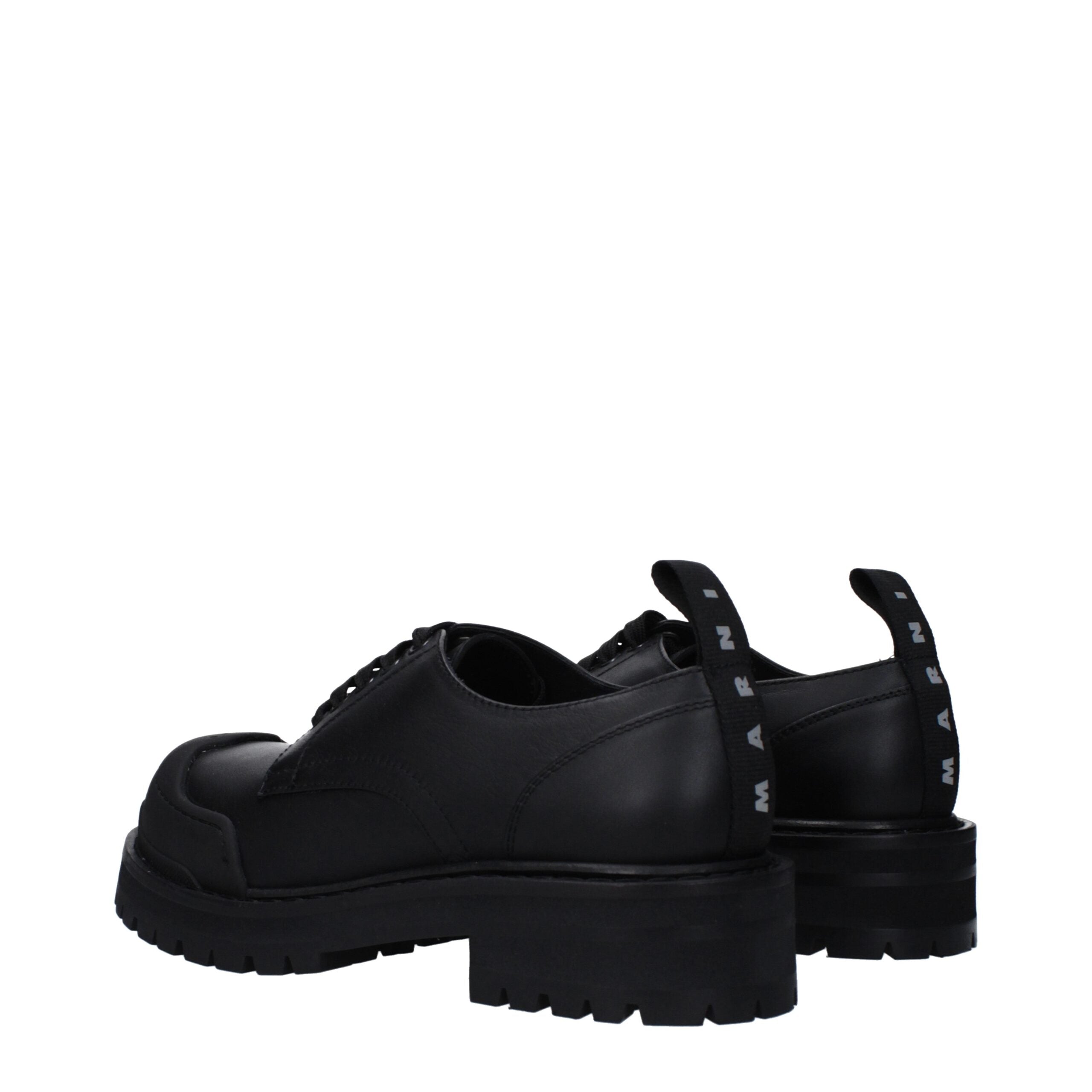 Marni Black Leather Oxfords And Women's Derbies