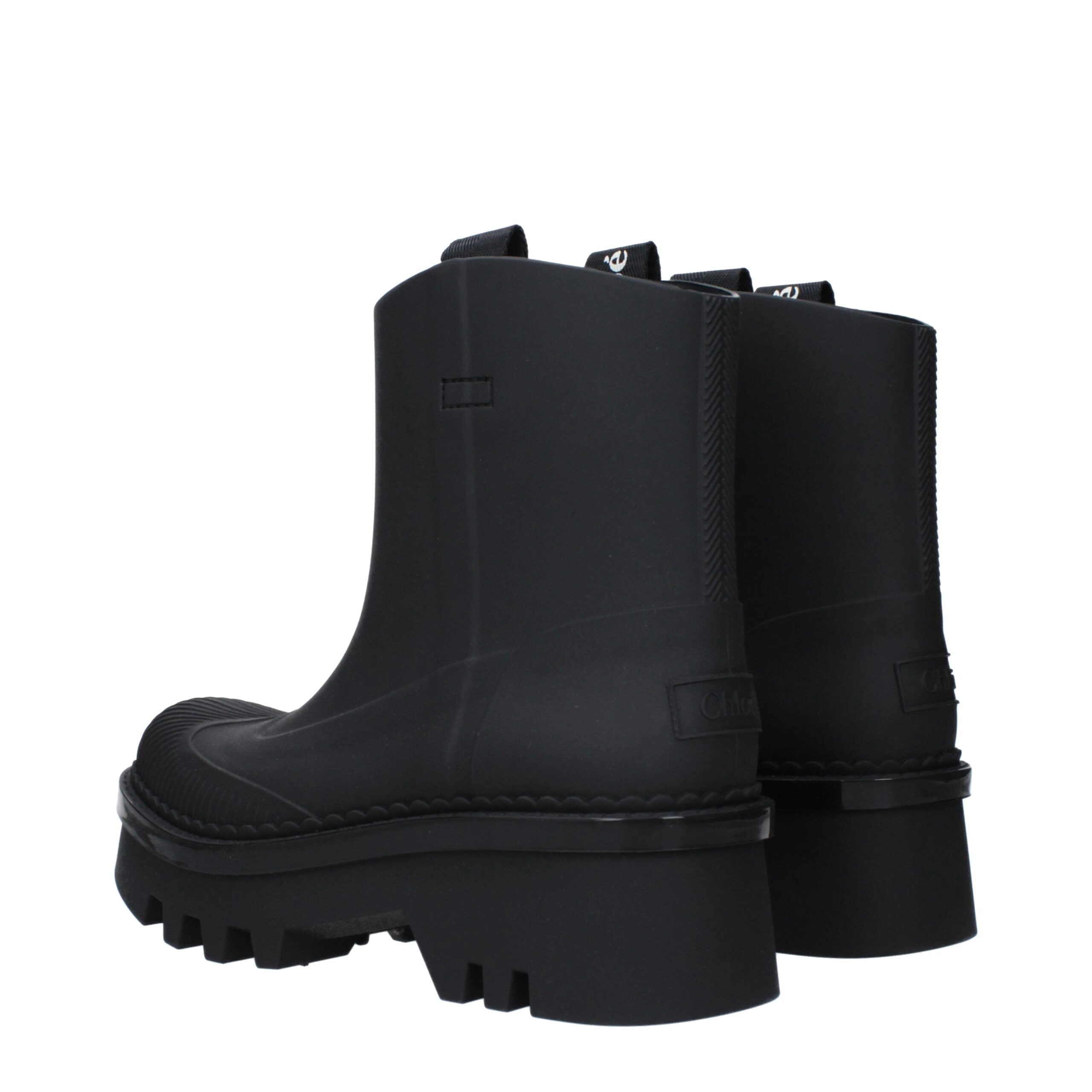 Chloé Black Cotton Ankle Women's Boots