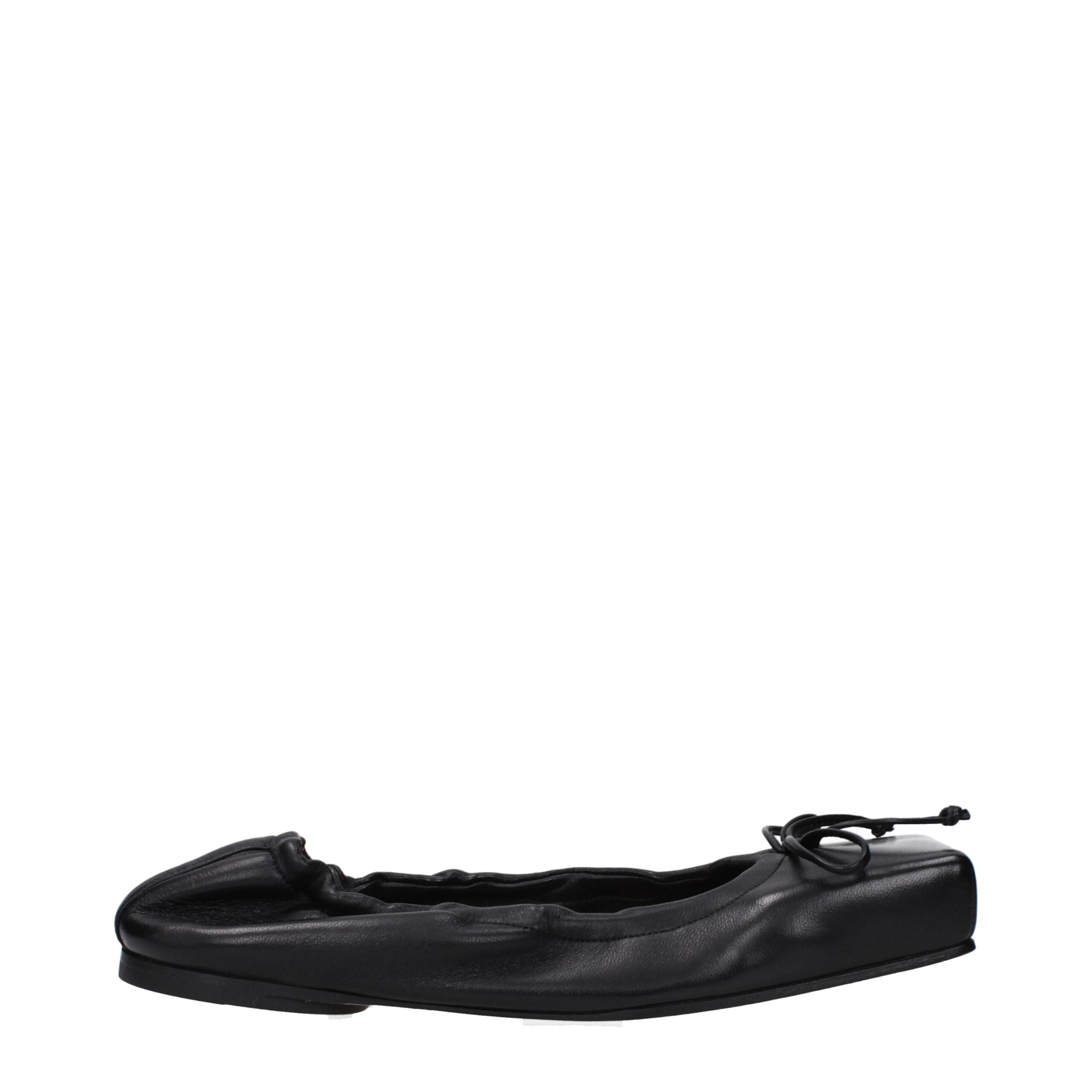 Jacquemus Black Leather Ballet Women's Flats