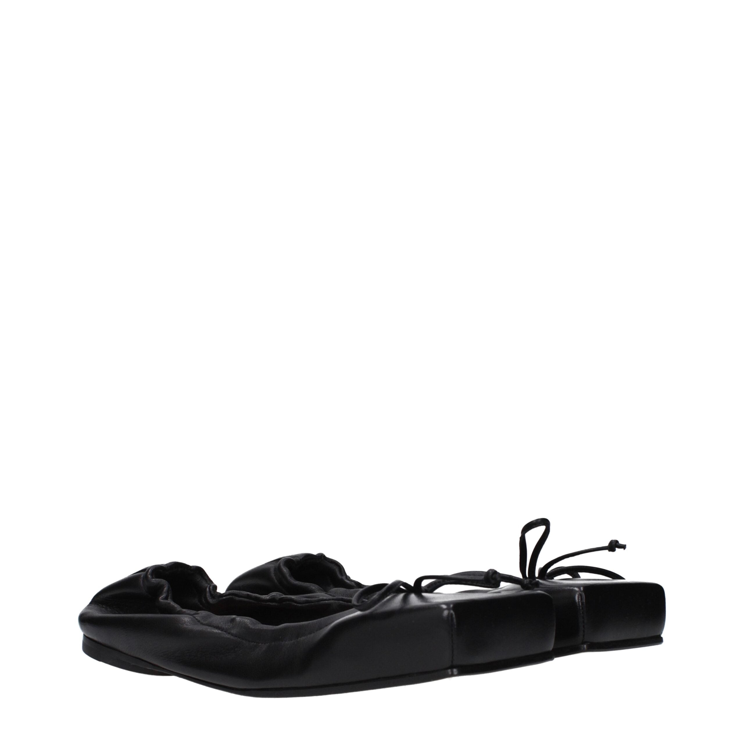 Jacquemus Black Leather Ballet Women's Flats