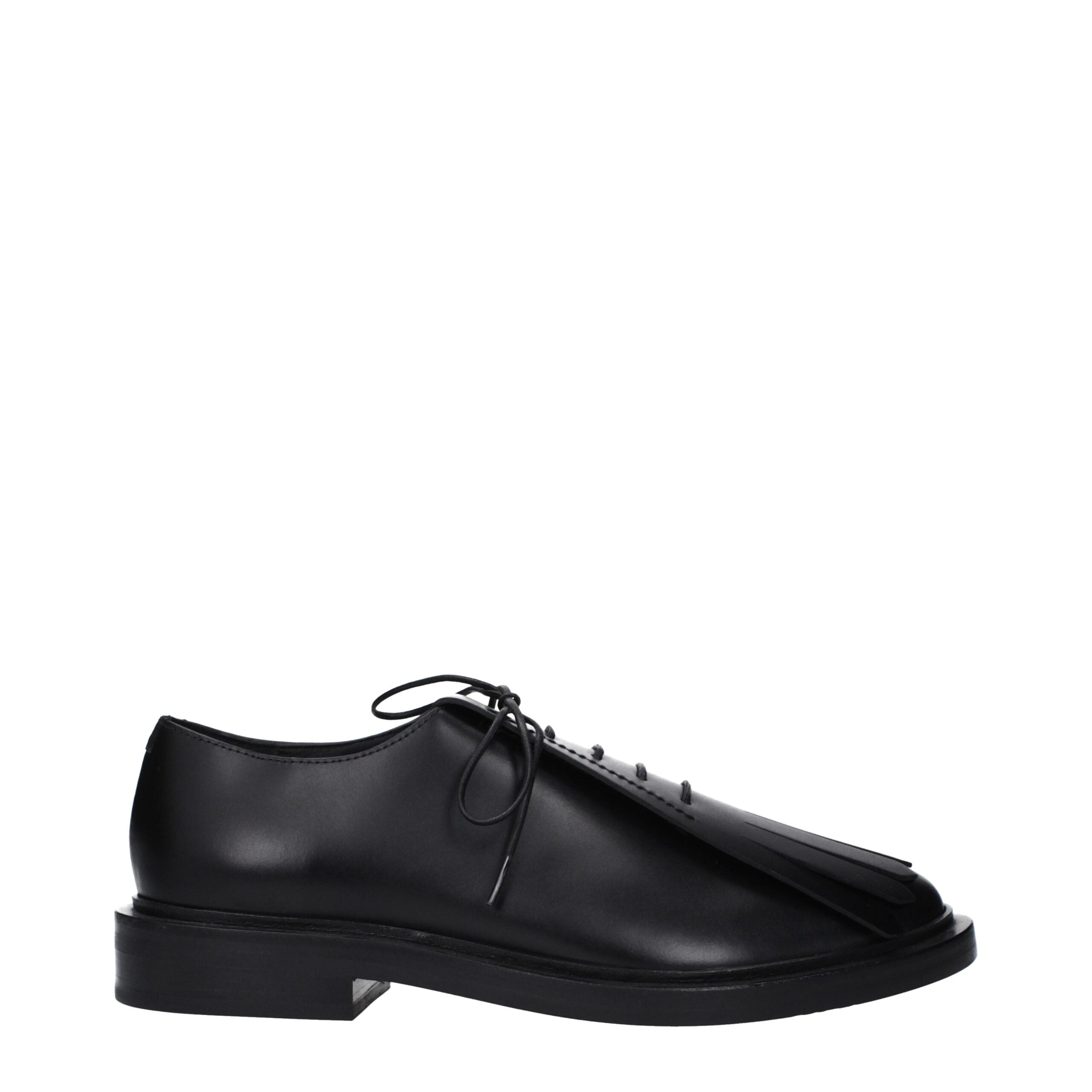 Max Mara Black Leather Oxfords And Women's Derbies