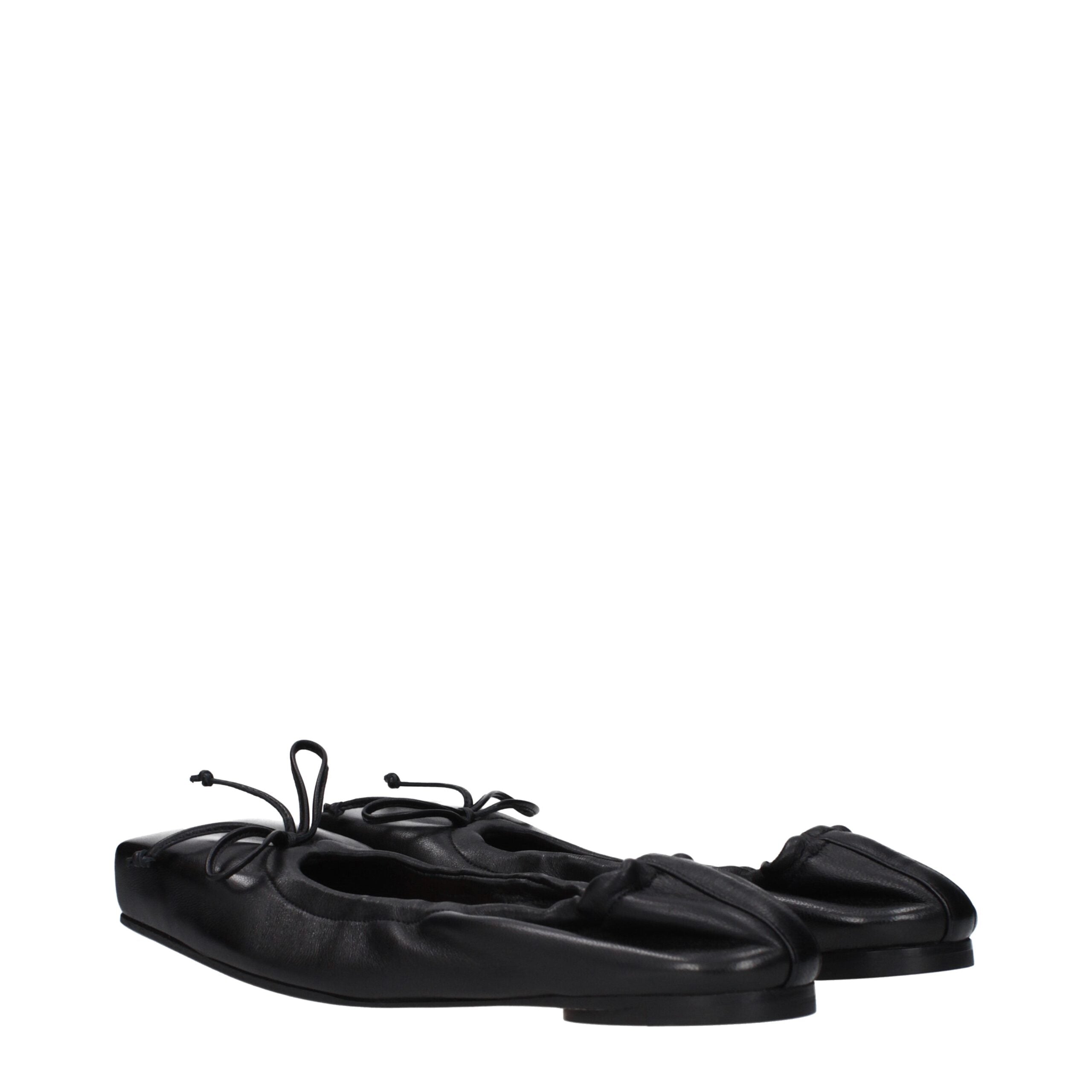 Jacquemus Black Leather Ballet Women's Flats