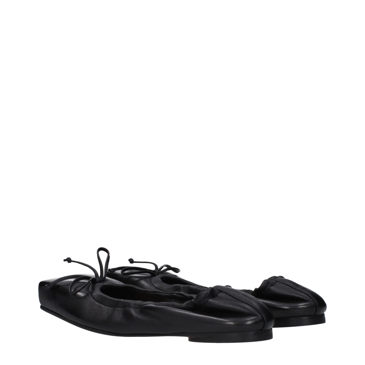 Jacquemus Black Leather Ballet Women's Flats