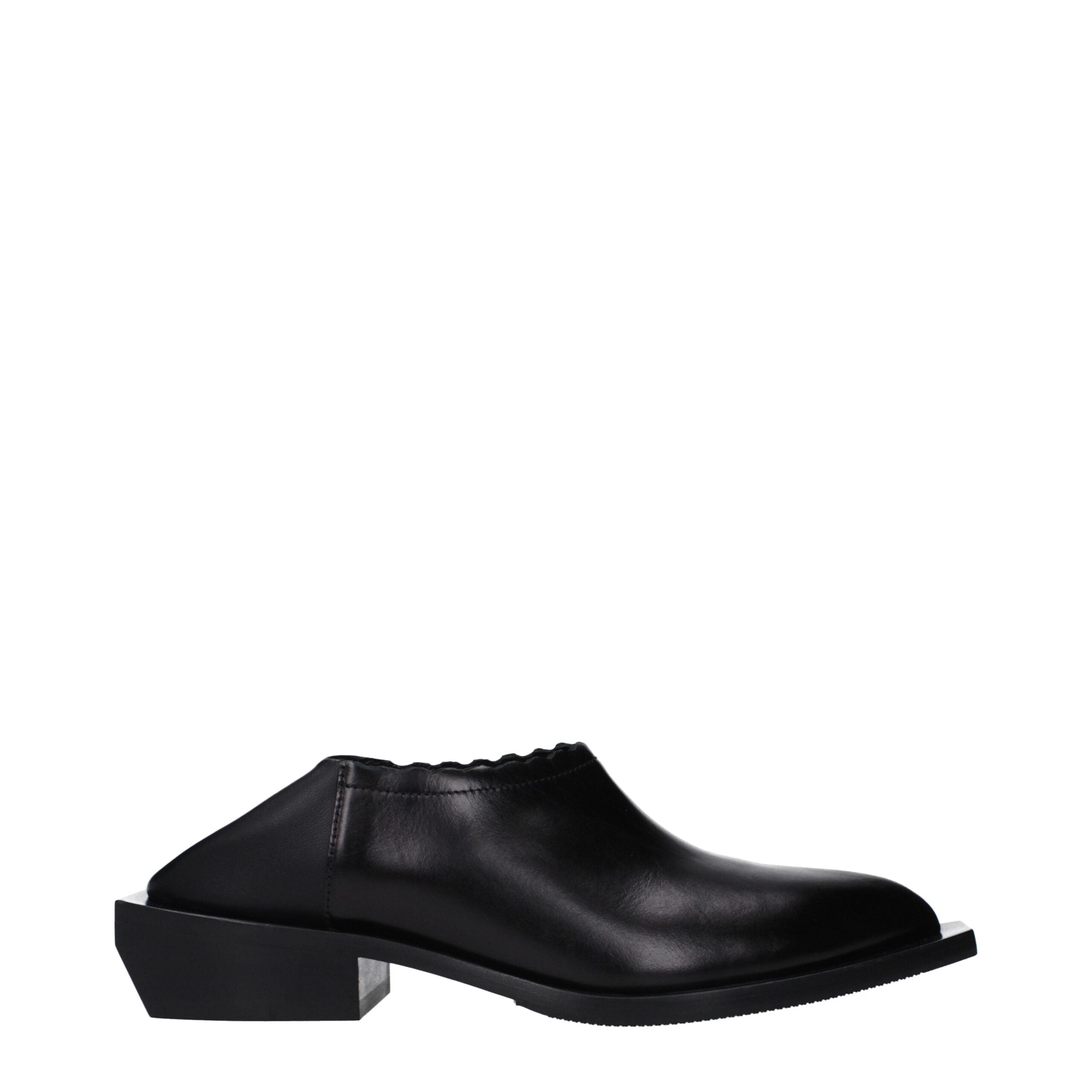 Moschino Black Leather Women's Mules