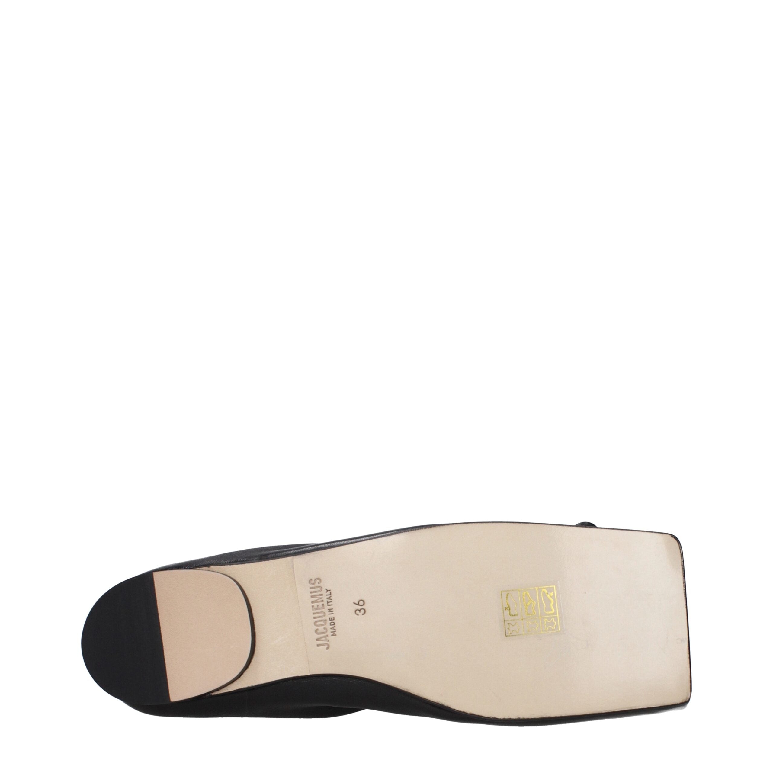 Jacquemus Black Leather Ballet Women's Flats