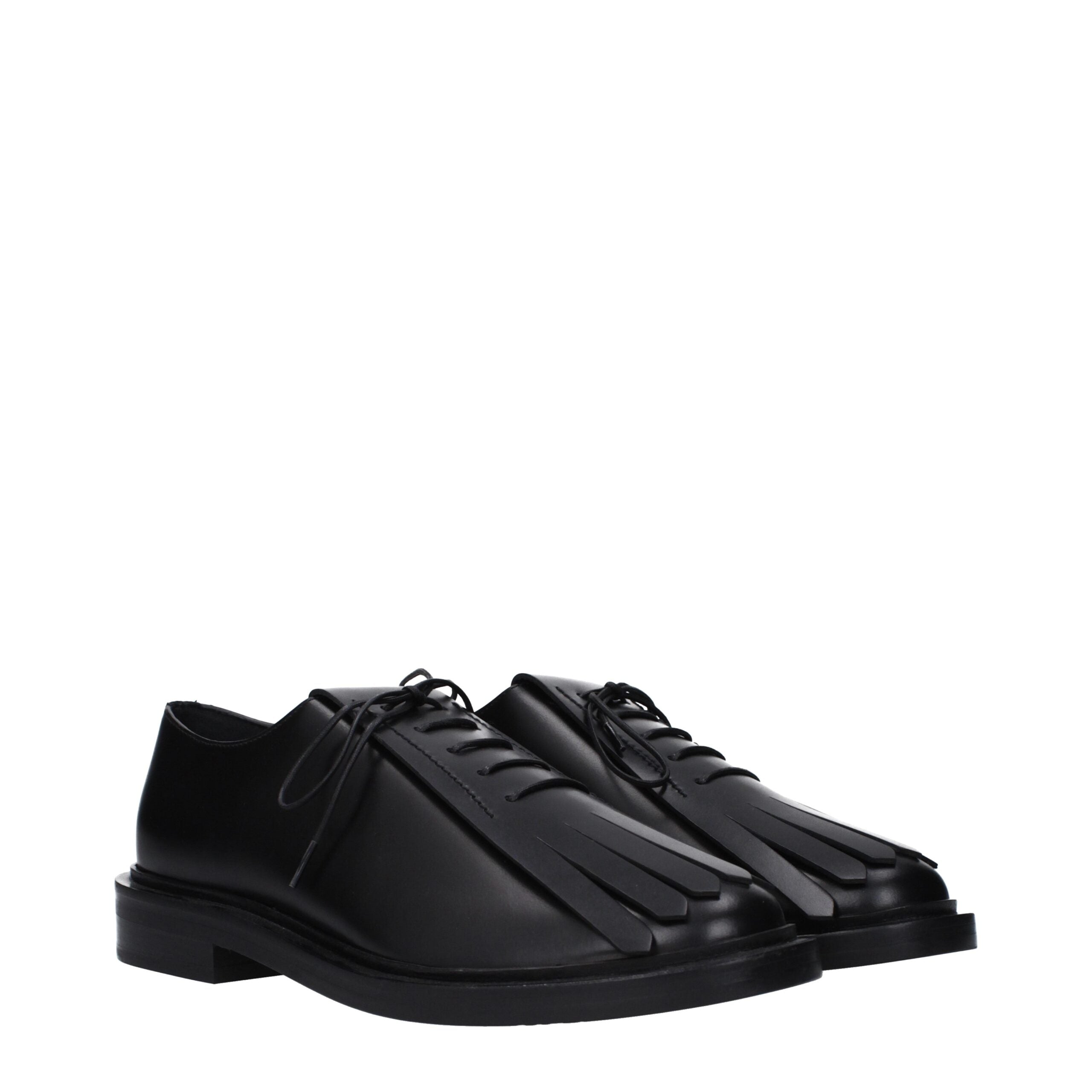 Max Mara Black Leather Oxfords And Women's Derbies