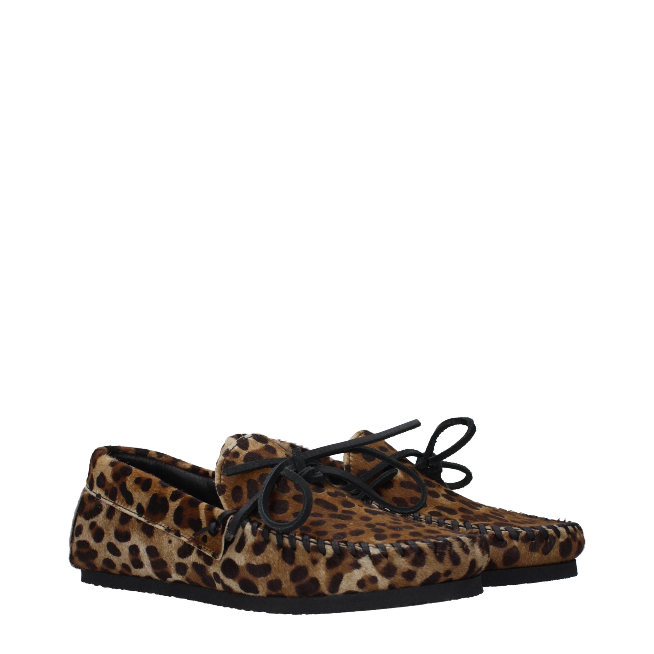 Isabel Marant Brown Horsehair Slip-On Women's Loafers
