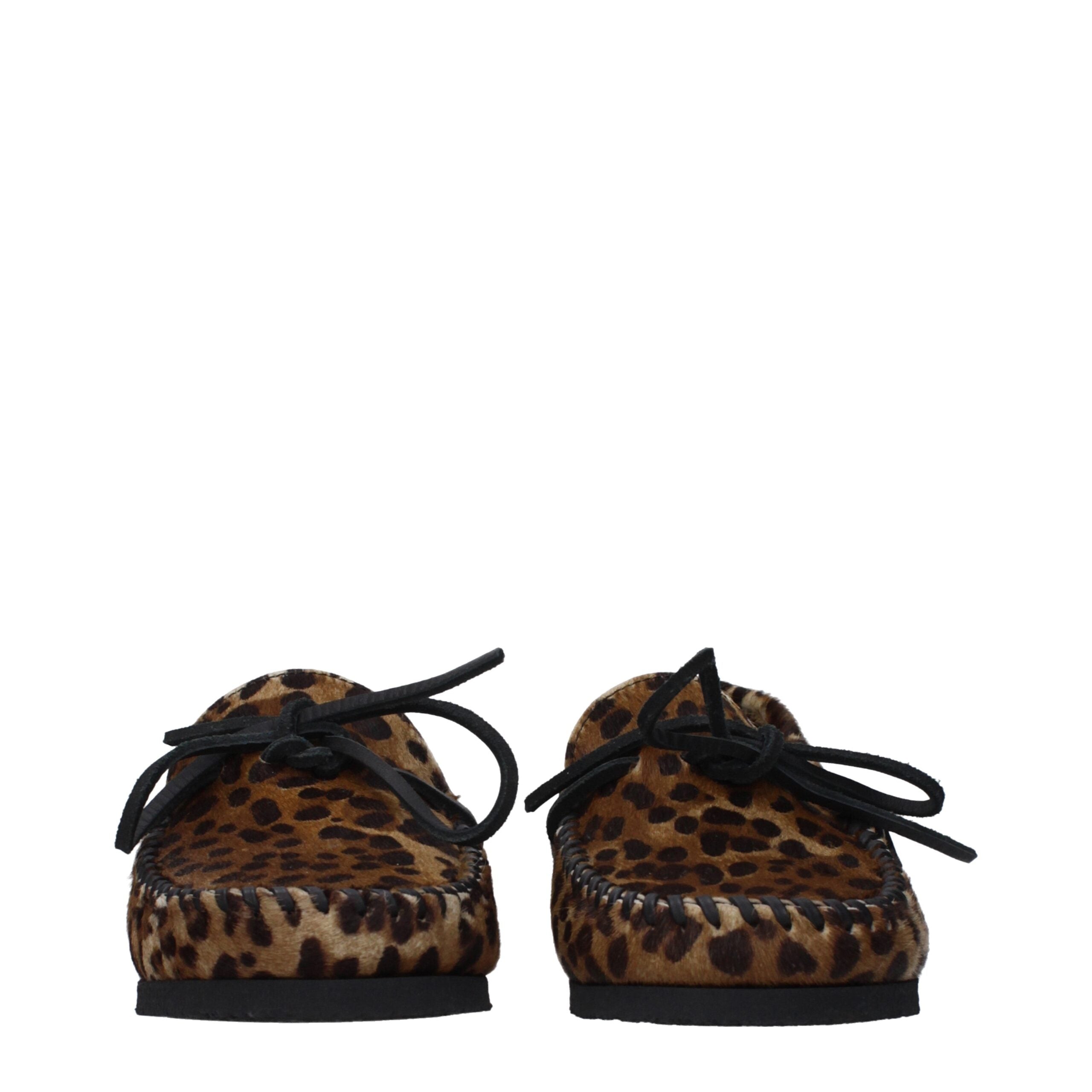 Isabel Marant Brown Horsehair Slip-On Women's Loafers