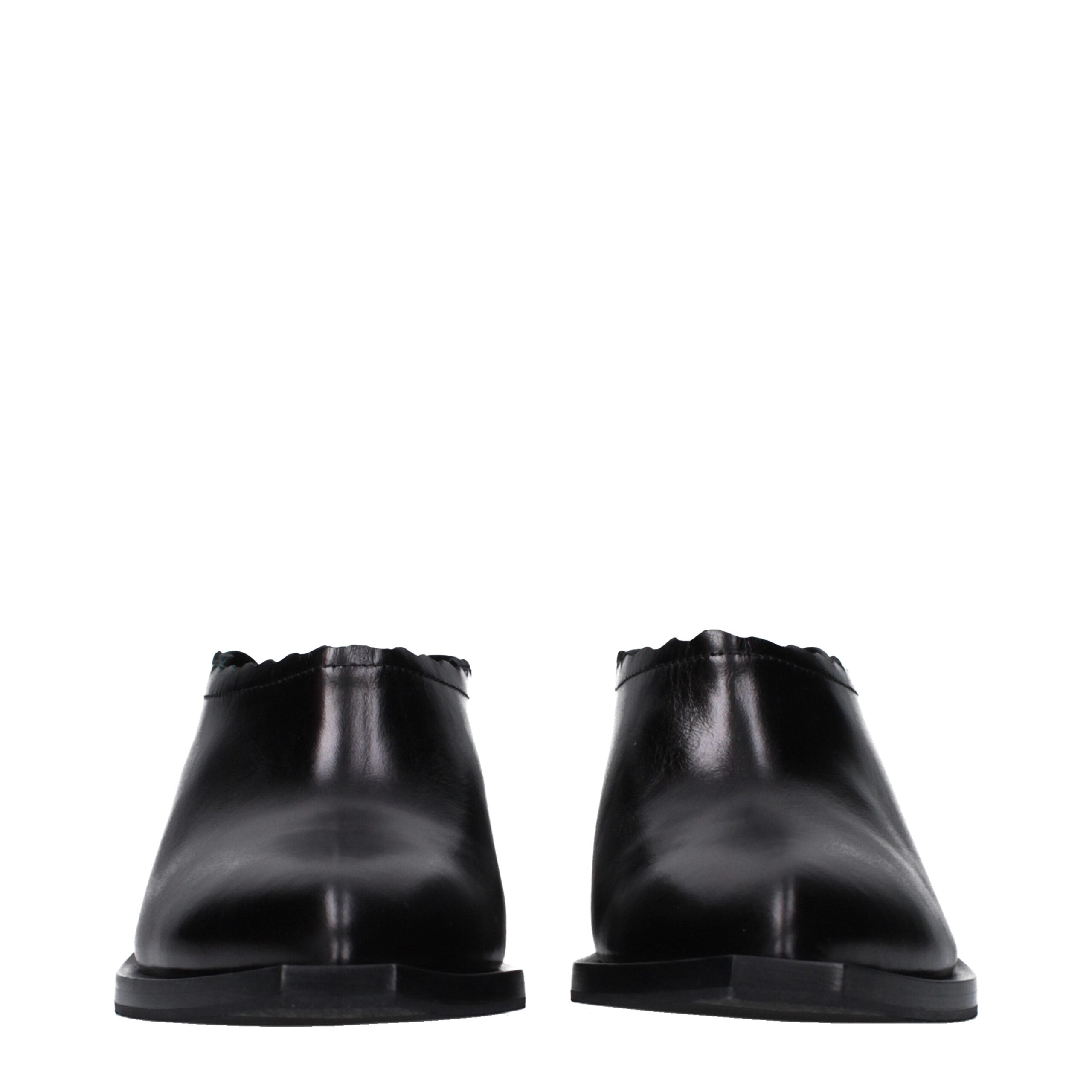 Moschino Black Leather Women's Mules