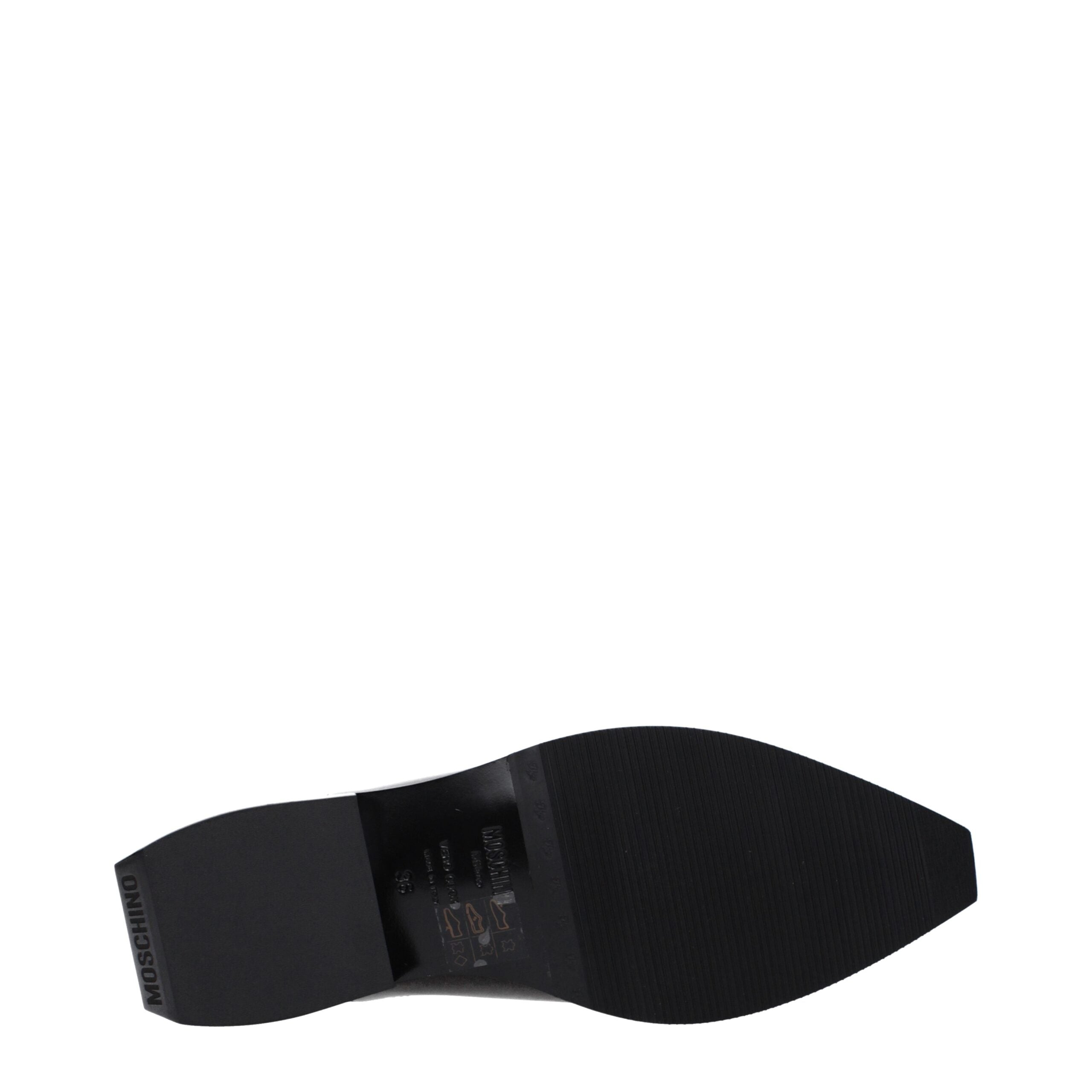 Moschino Black Leather Women's Mules