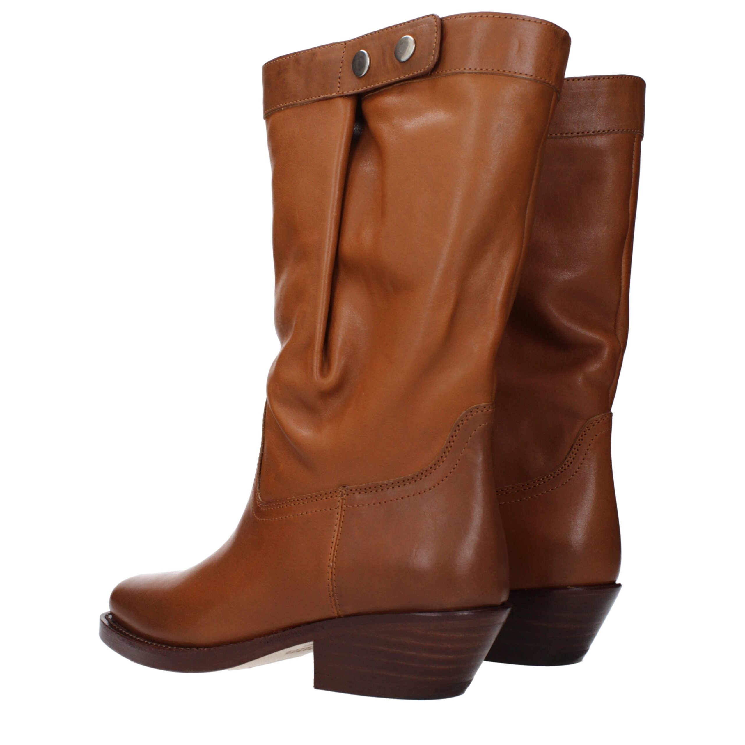 Isabel Marant Brown Leather Ankle Women's Boots