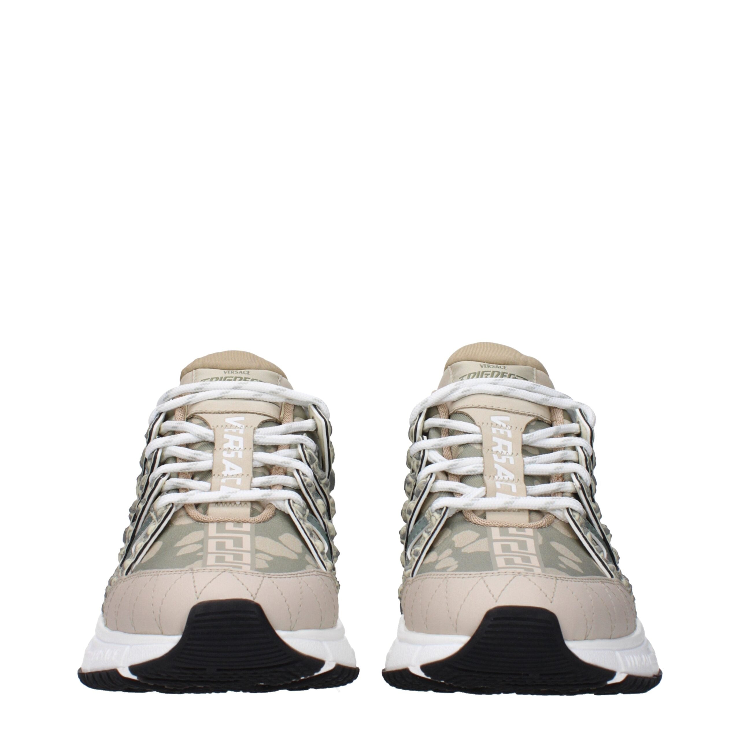 Versace Green Fabric Low Top Men's Sneakers
