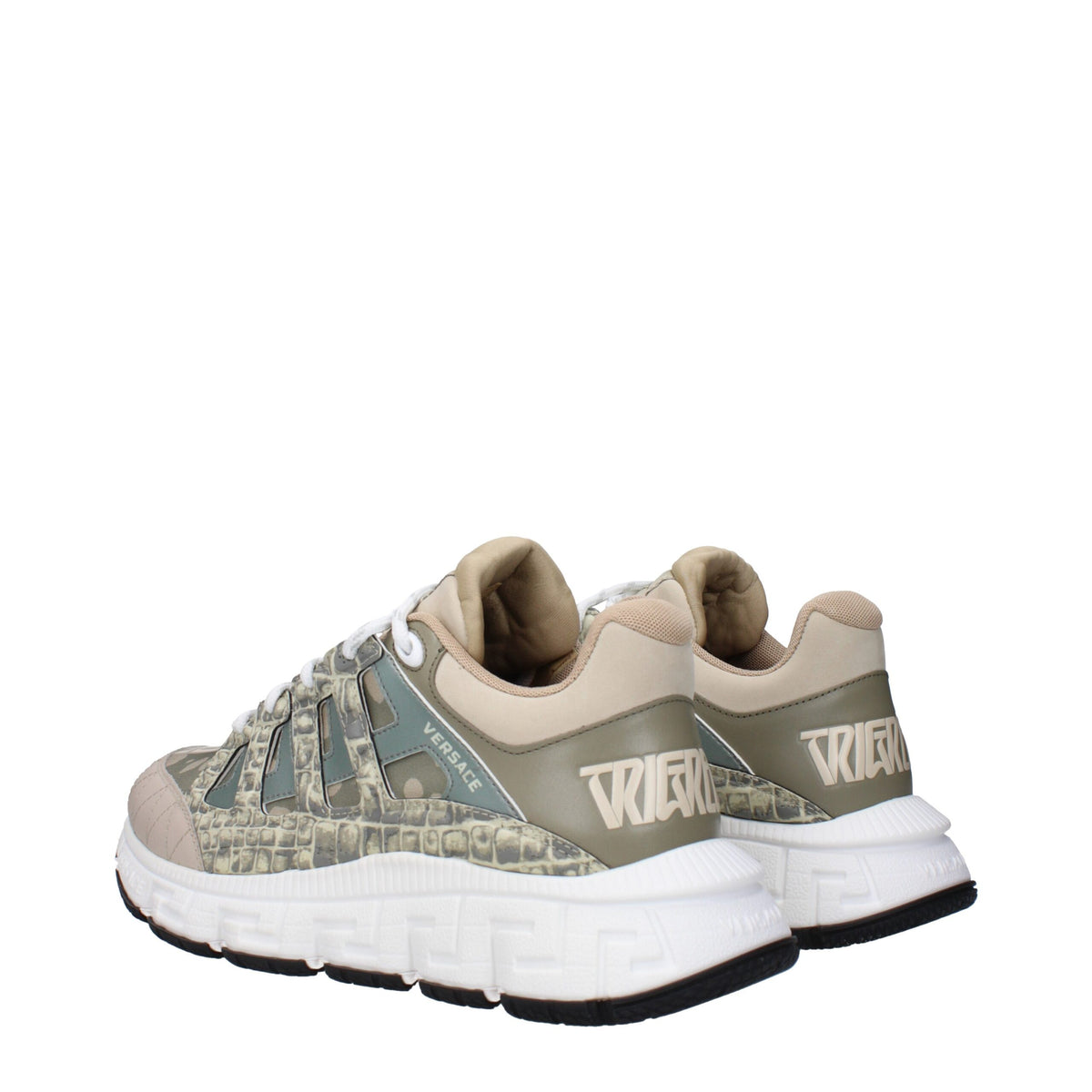 Versace Green Fabric Low Top Men's Sneakers