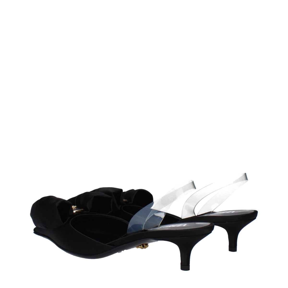 Versace Black Satin Flat Women's Sandals