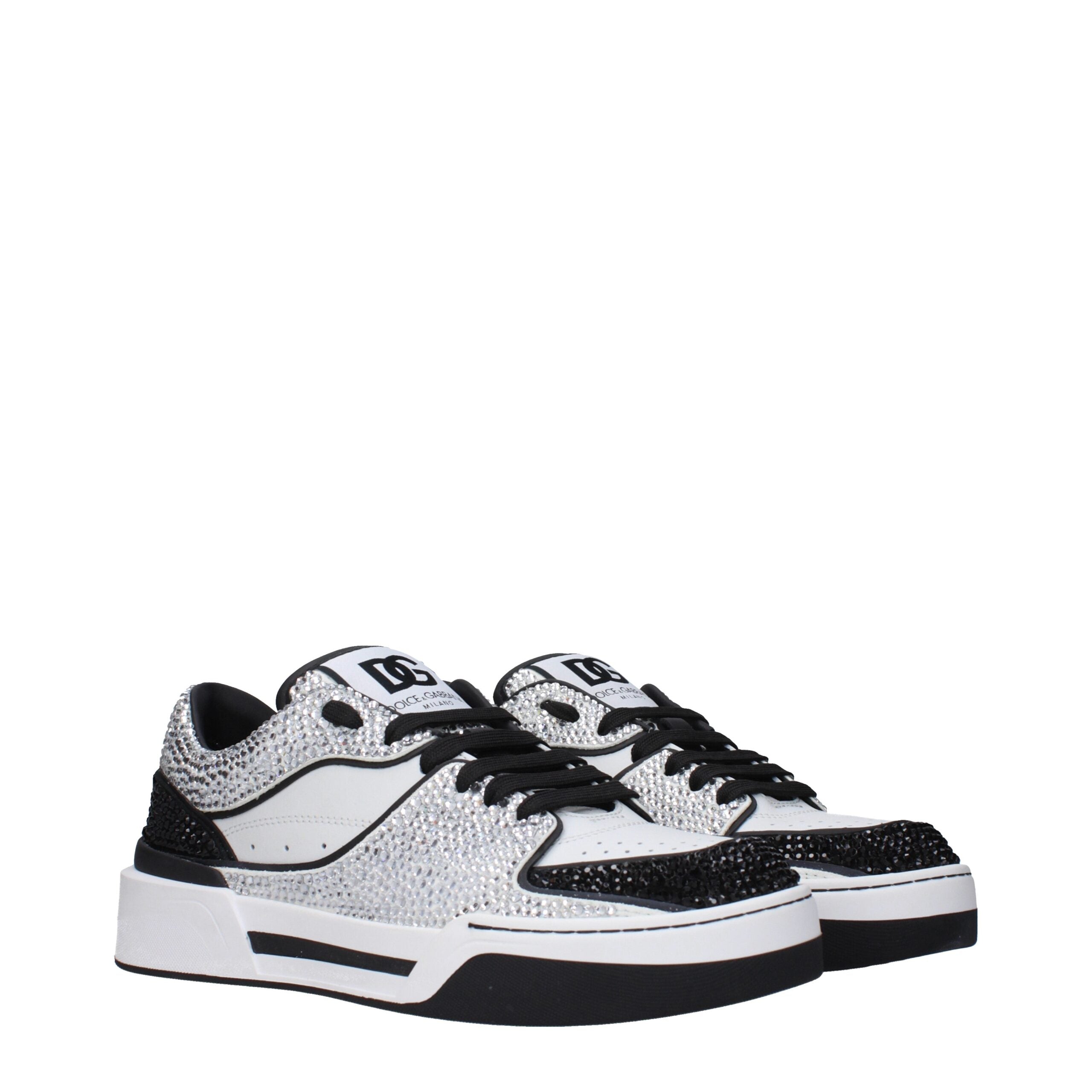 Dolce & Gabbana White Leather Low Top Women's Sneakers