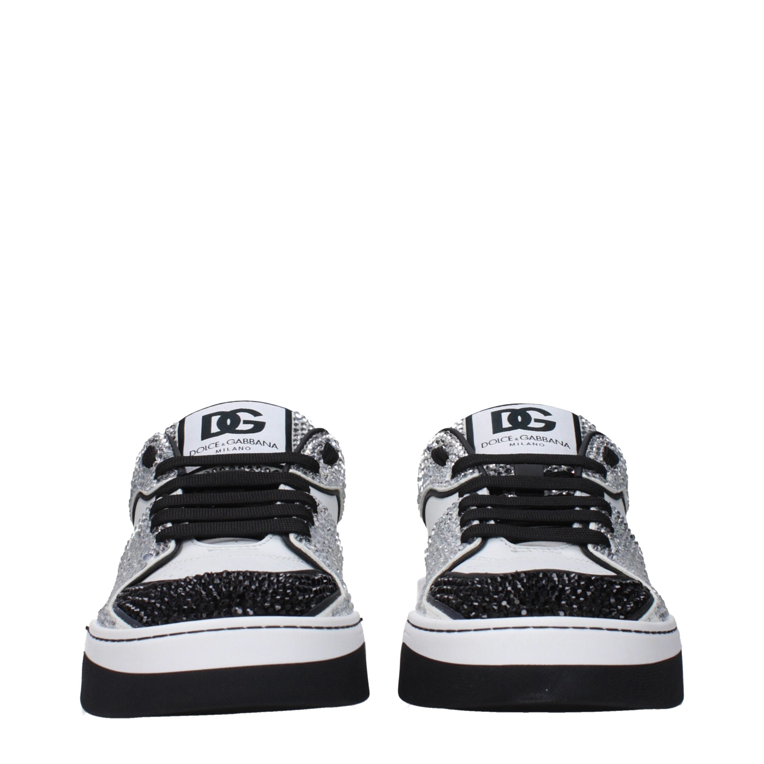 Dolce & Gabbana White Leather Low Top Women's Sneakers