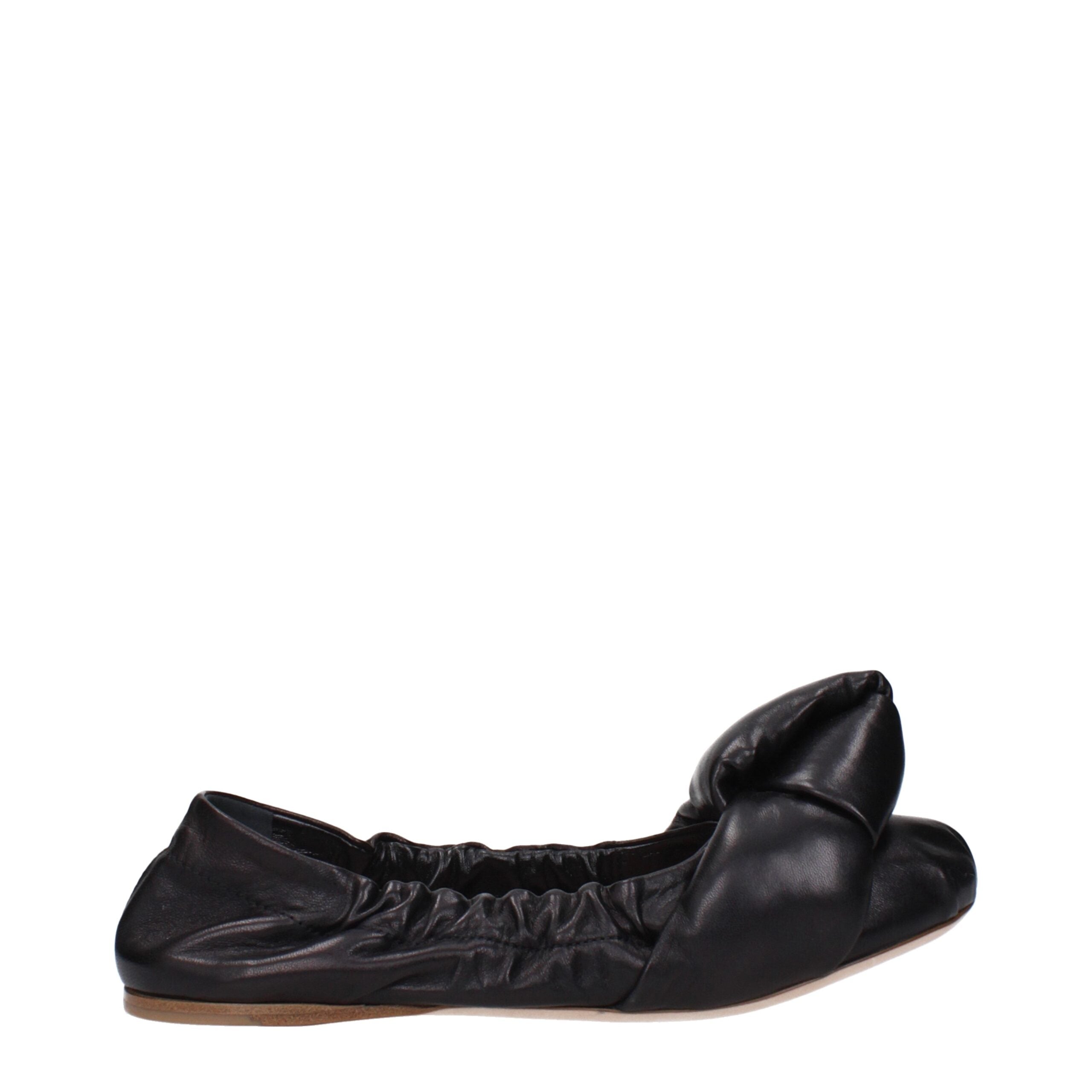 Miu Miu Black Leather Ballet Women's Flats