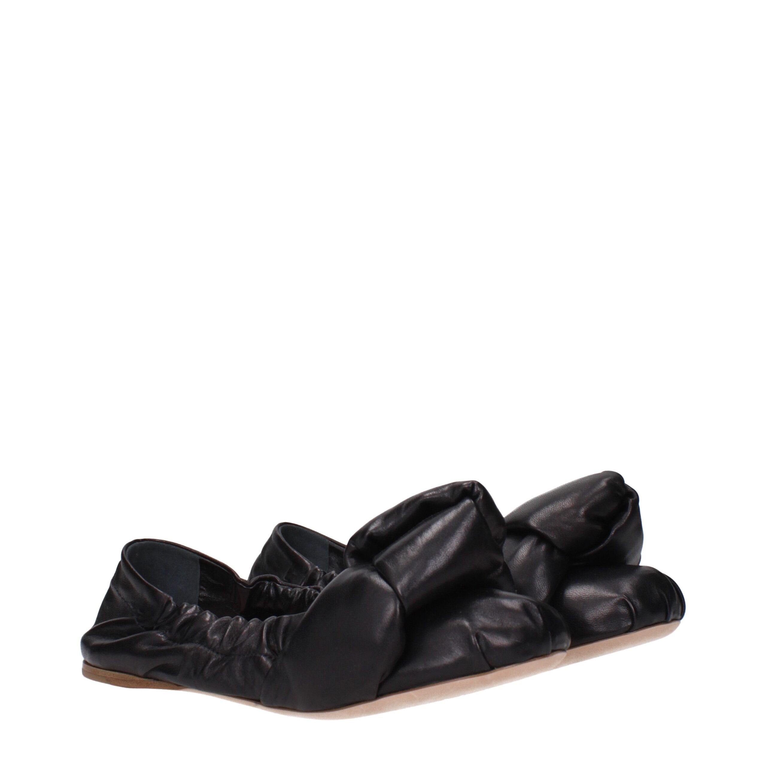 Miu Miu Black Leather Ballet Women's Flats