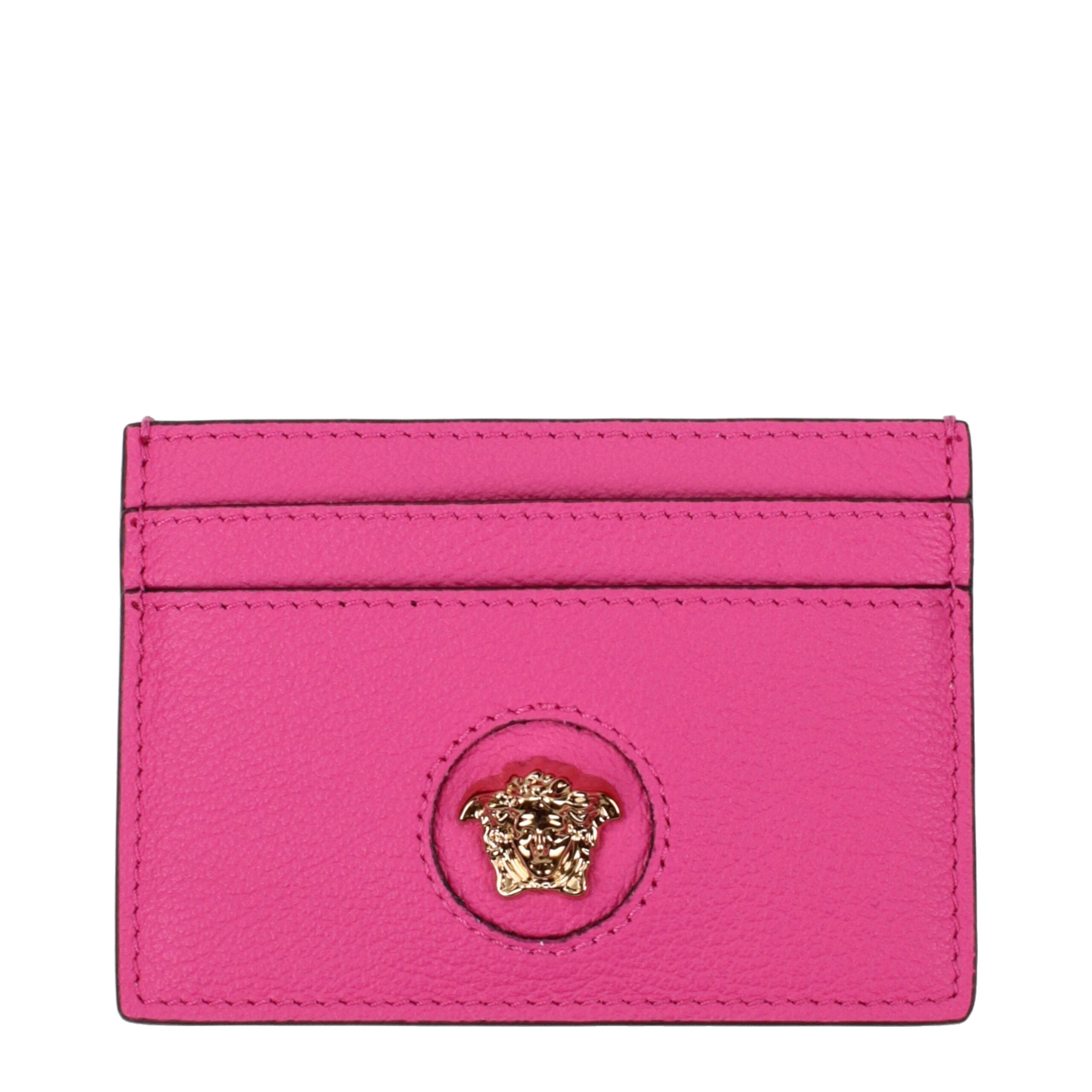 Versace Pink Leather Women's Cardholders