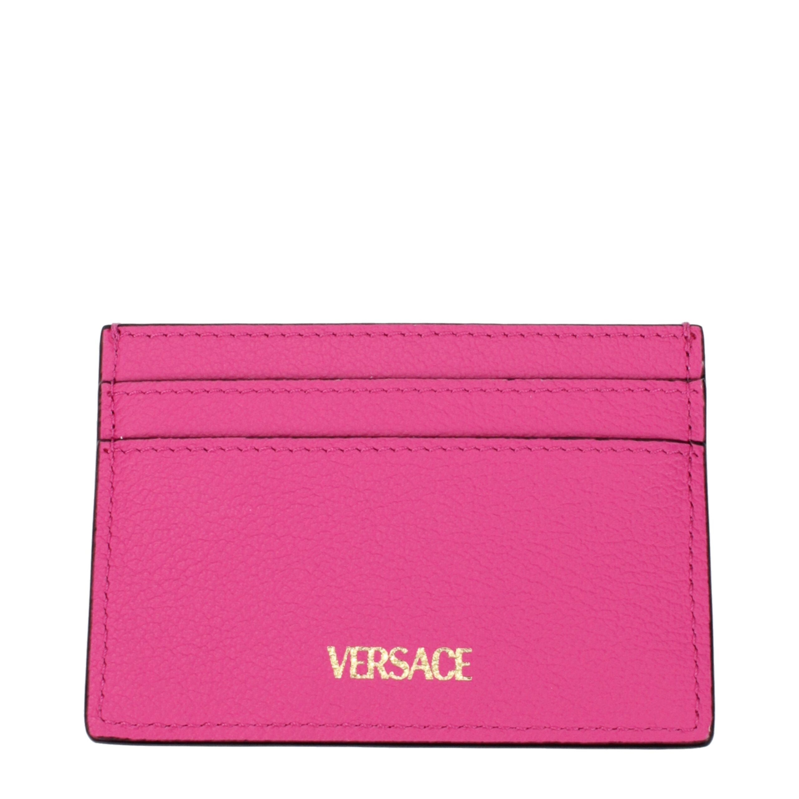 Versace Pink Leather Women's Cardholders