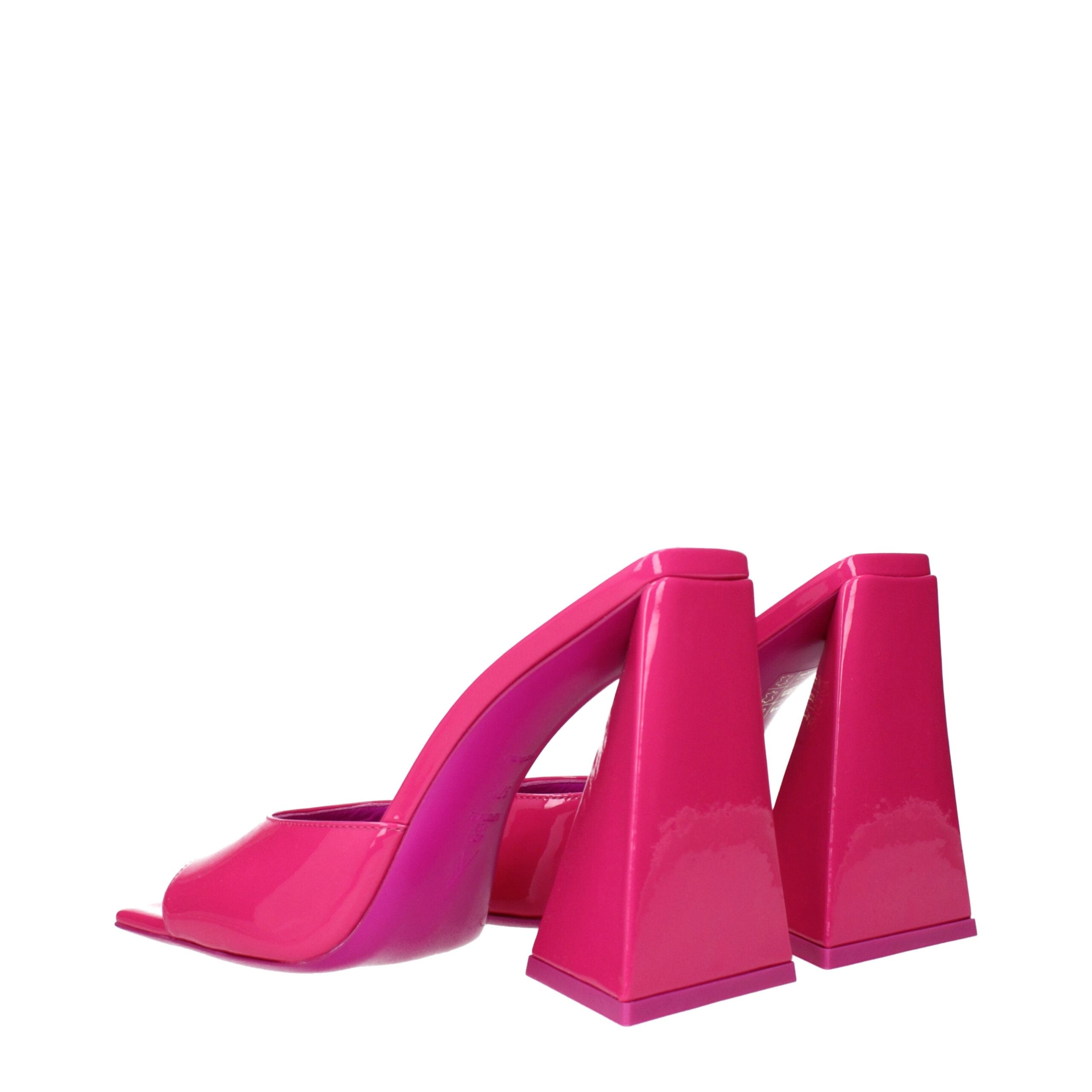The Attico Pink Leather Platform Women's Sandals