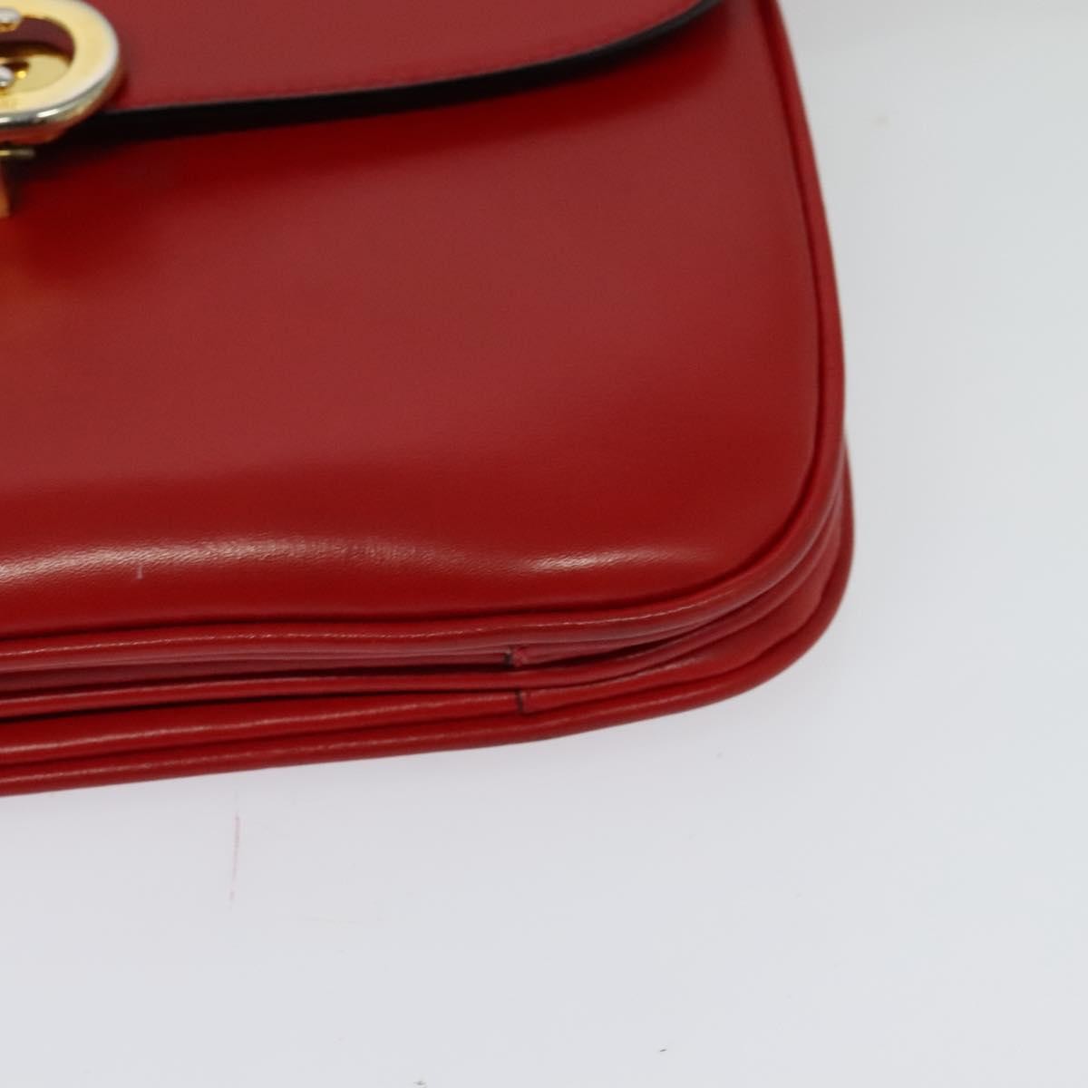Celine Vintage Triomphe Shoulder Leather Red Leather Shoulder Bag Bag (Pre-Owned)