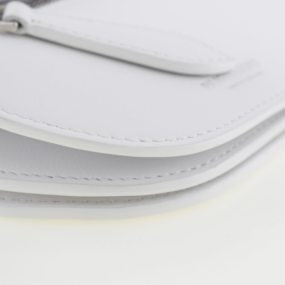 Burberry Olympia White Leather Shoulder Bag (Pre-Owned)