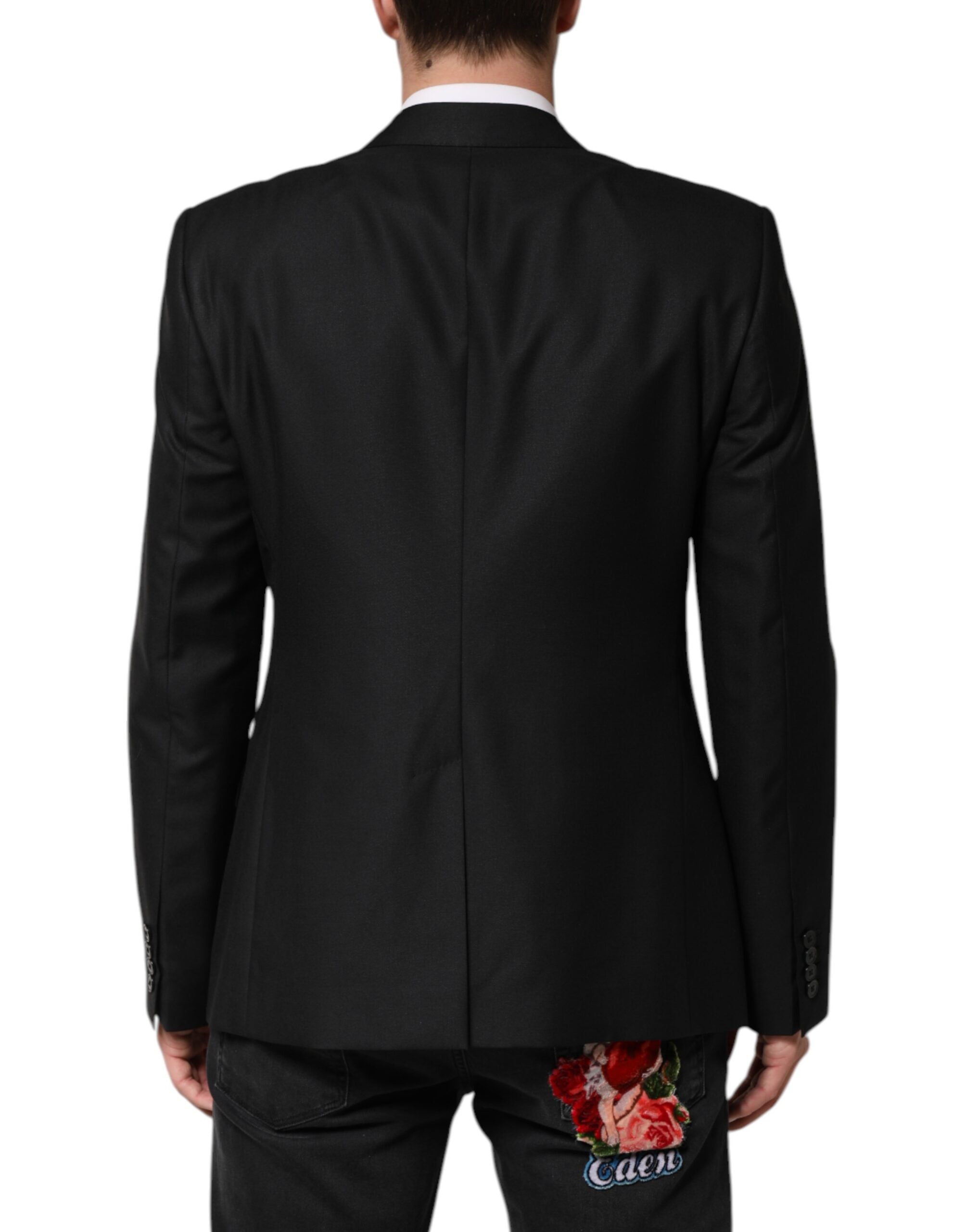 Dolce & Gabbana Black Wool Single Breasted Jacket Men's Blazer