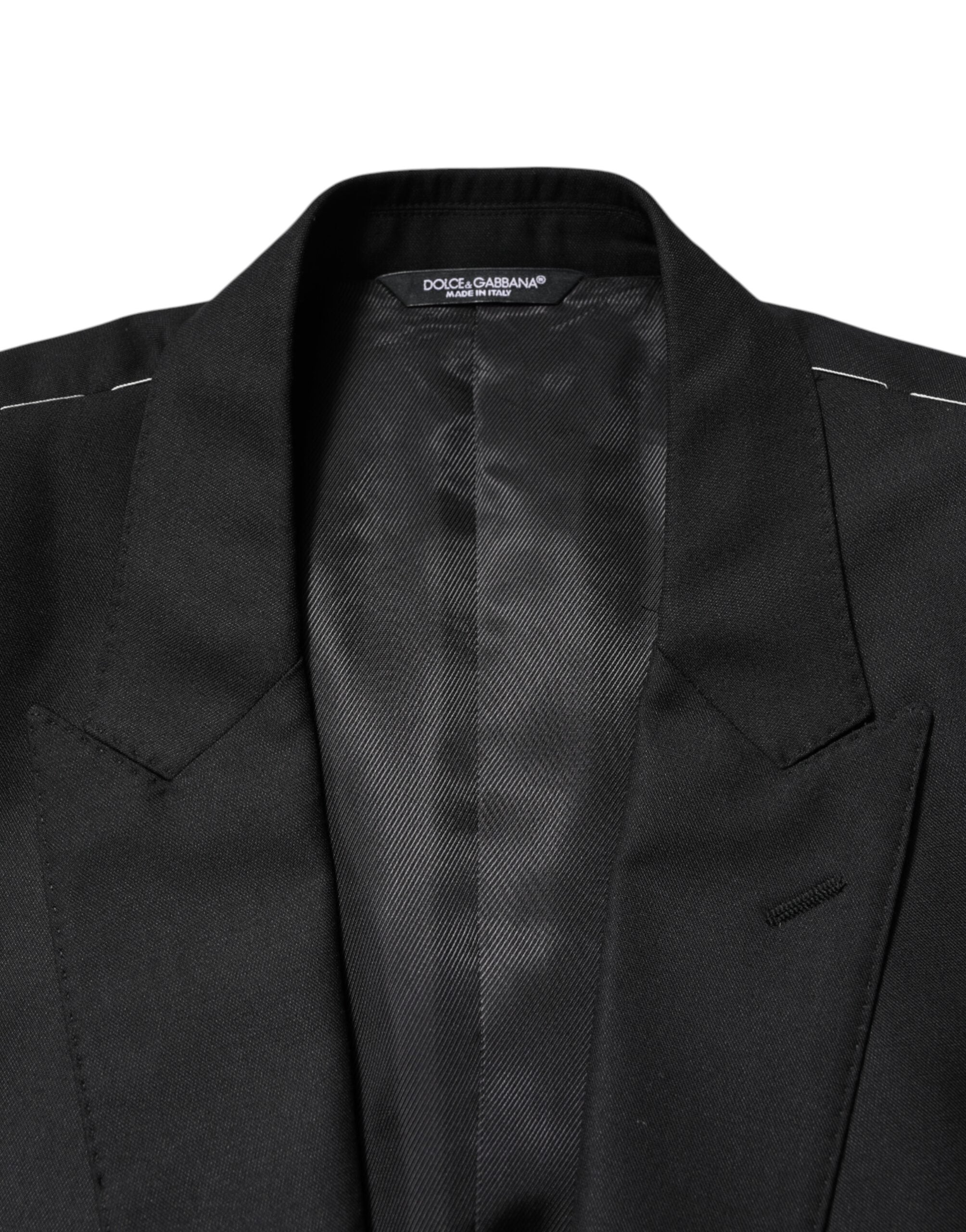 Dolce & Gabbana Black Wool Single Breasted Jacket Men's Blazer
