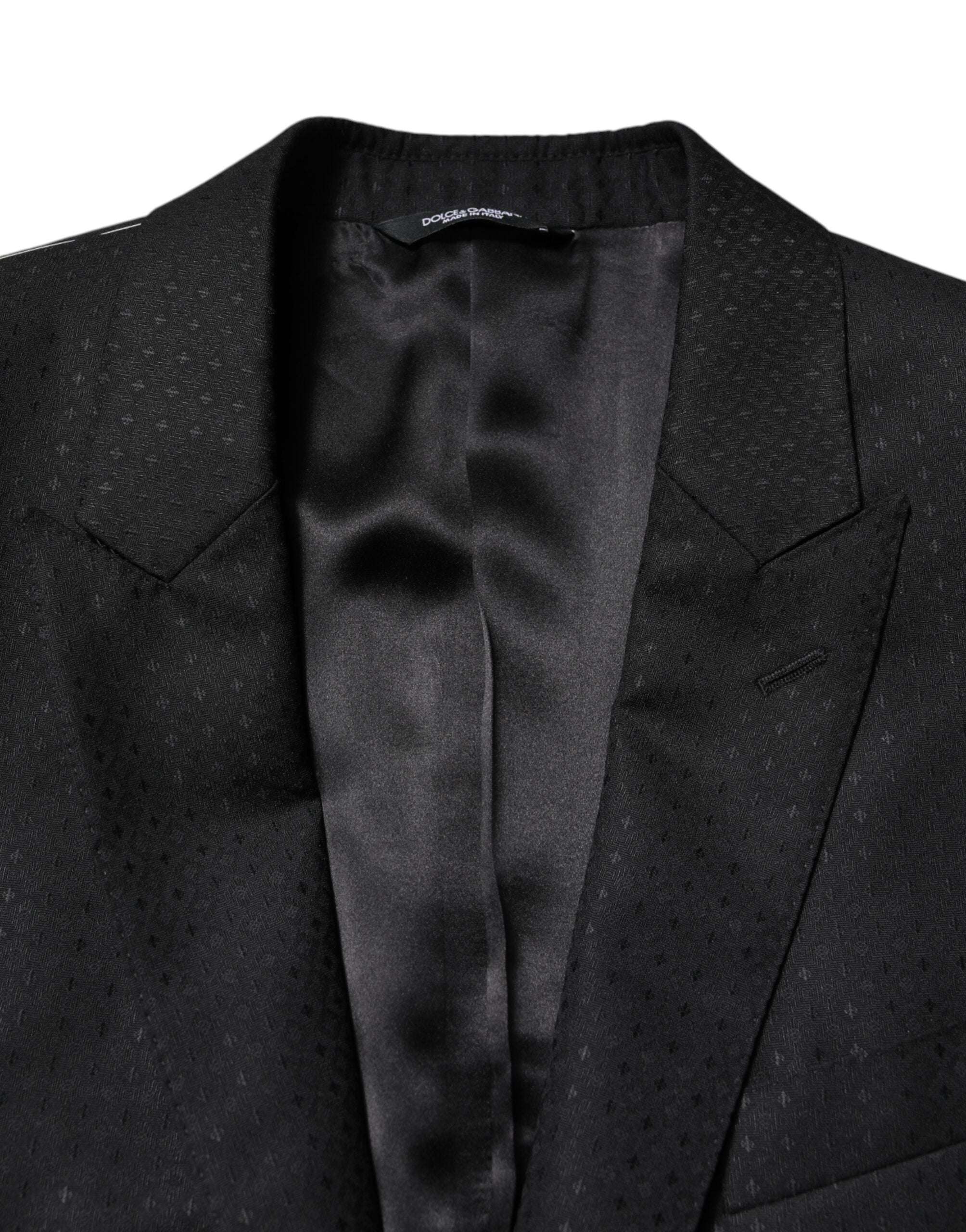 Dolce & Gabbana Dark Gray Jacquard Single Breasted 2 Piece Men's Suit