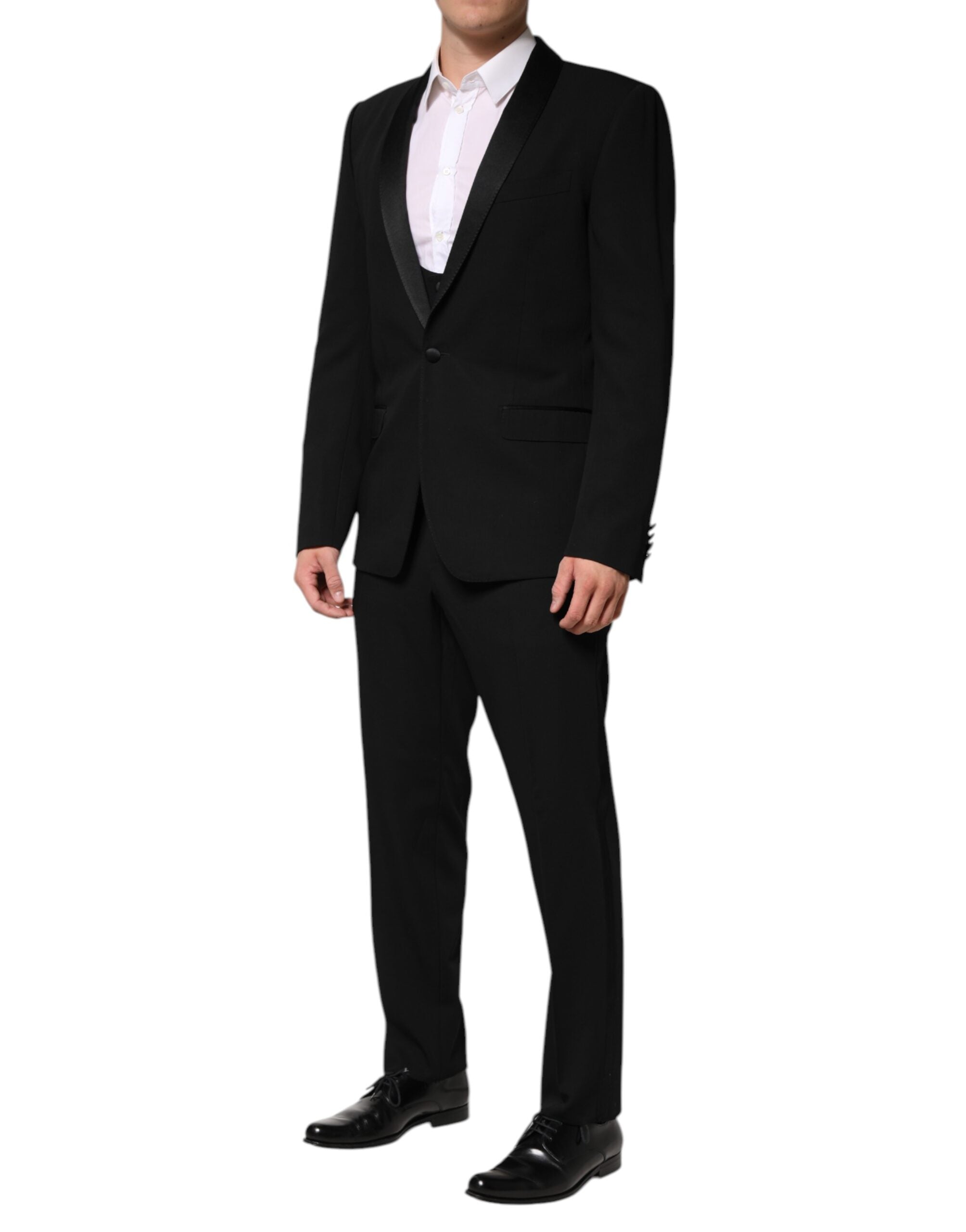 Dolce & Gabbana Black Wool 3 Piece Single Breasted Men's Suit (Pre-Owned)