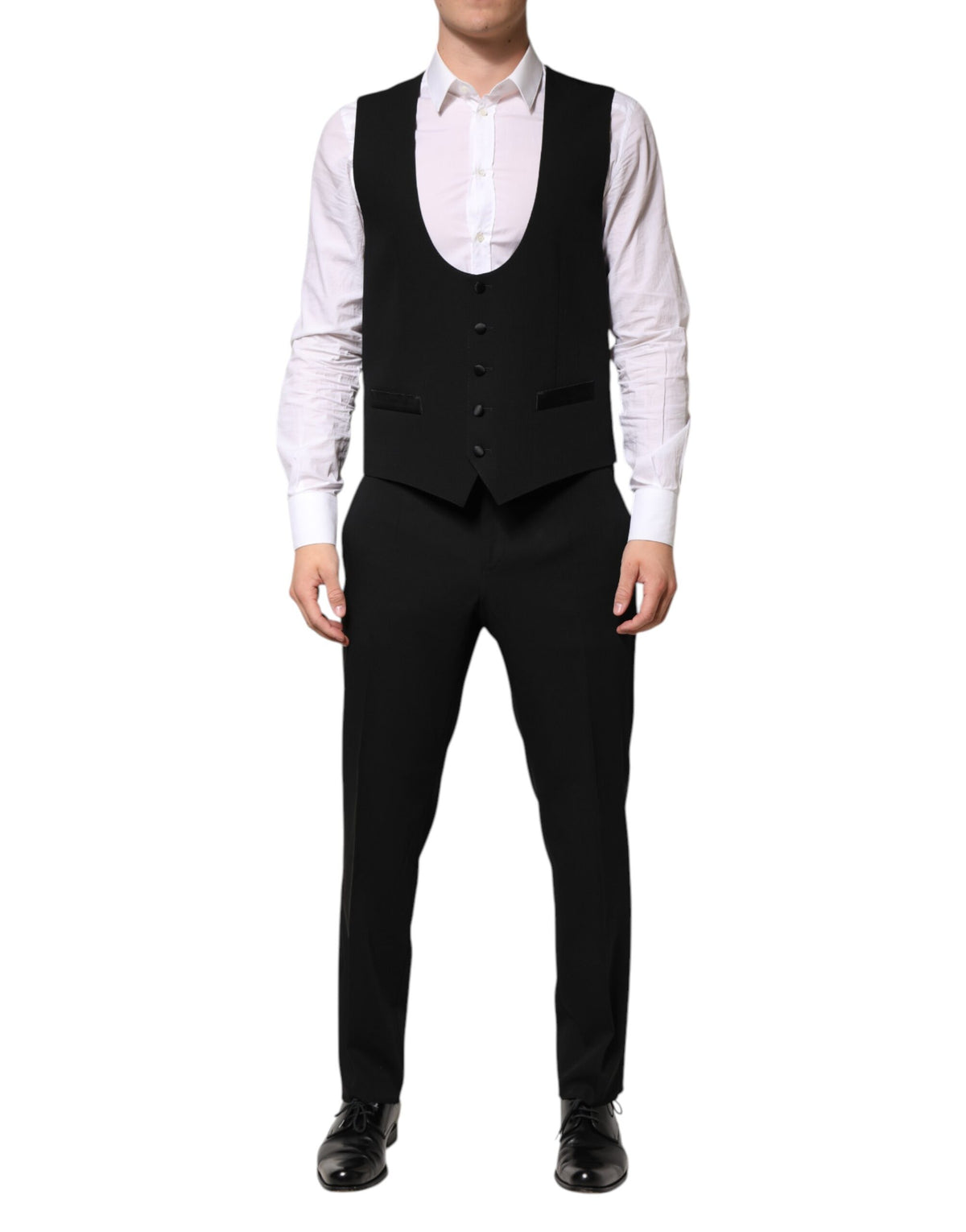 Dolce & Gabbana Black Wool 3 Piece Single Breasted Men's Suit (Pre-Owned)