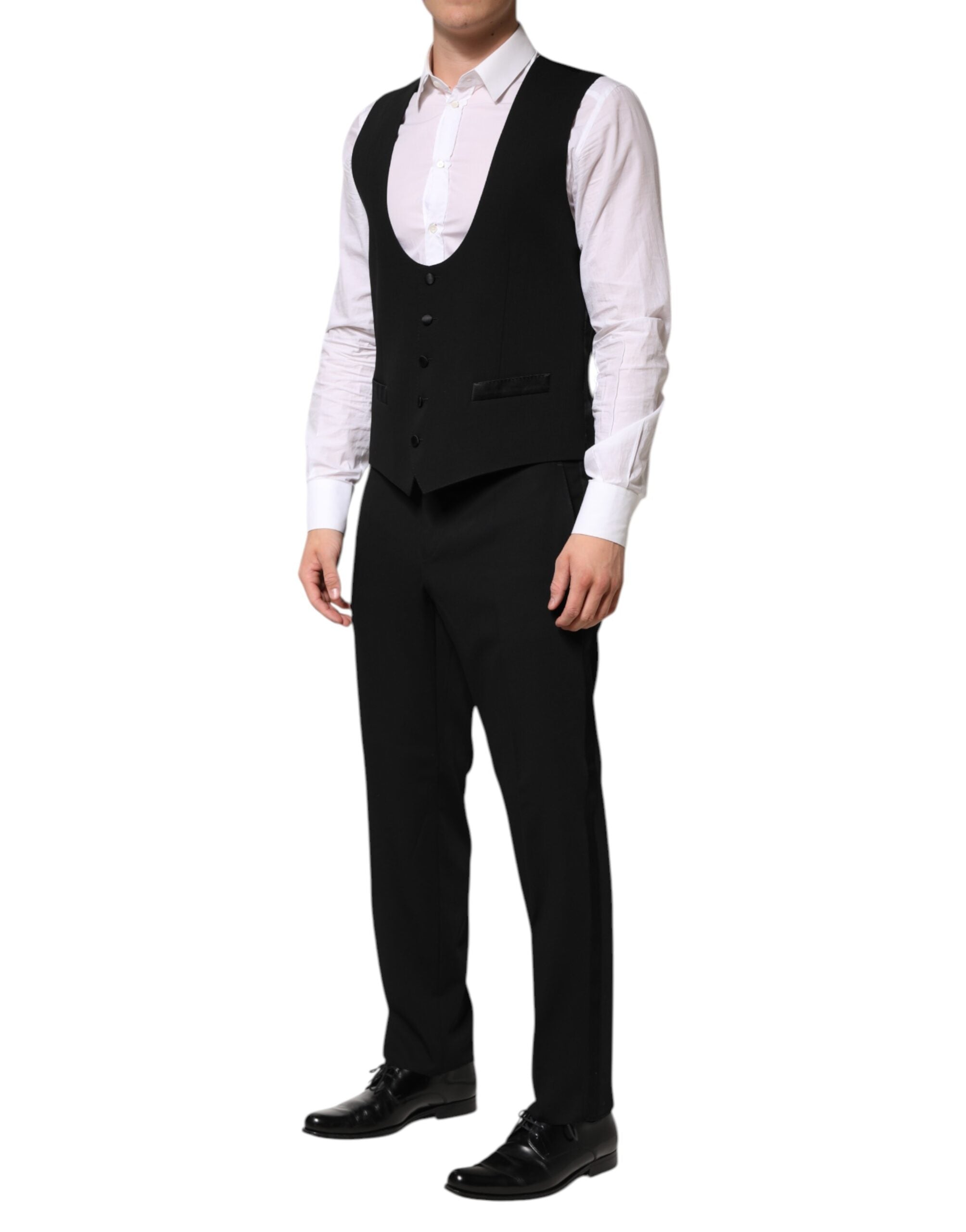 Dolce & Gabbana Black Wool 3 Piece Single Breasted Men's Suit (Pre-Owned)