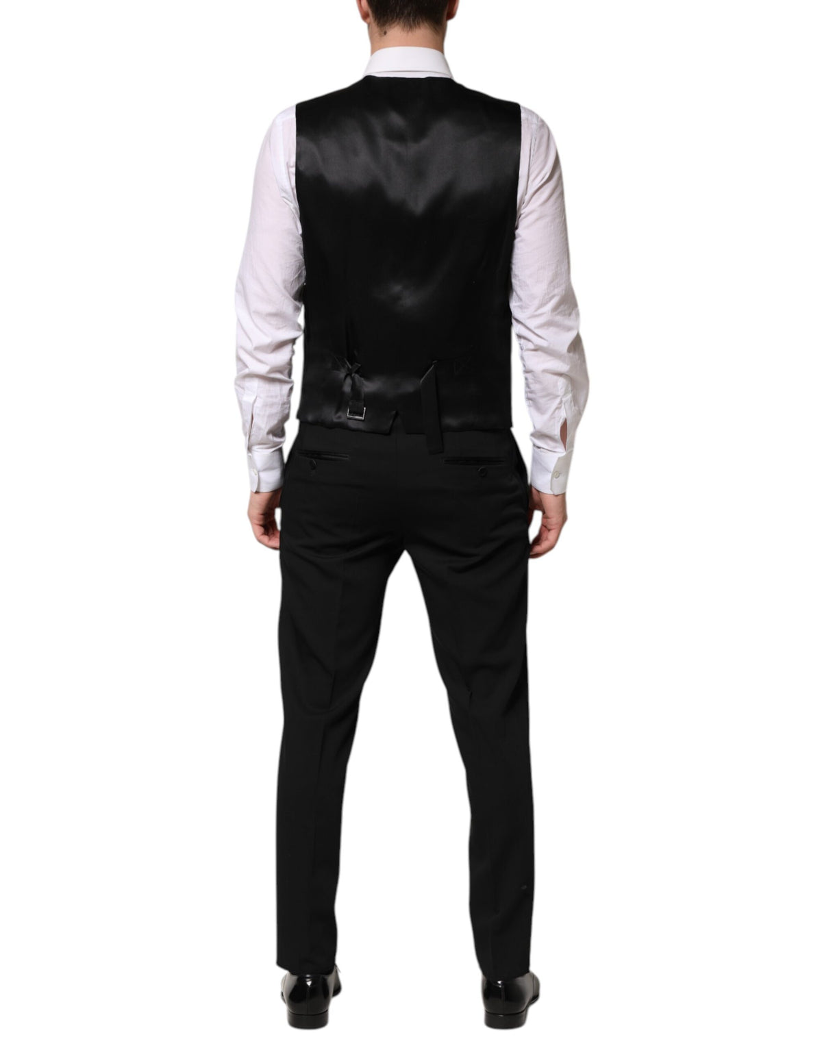 Dolce & Gabbana Black Wool 3 Piece Single Breasted Men's Suit (Pre-Owned)