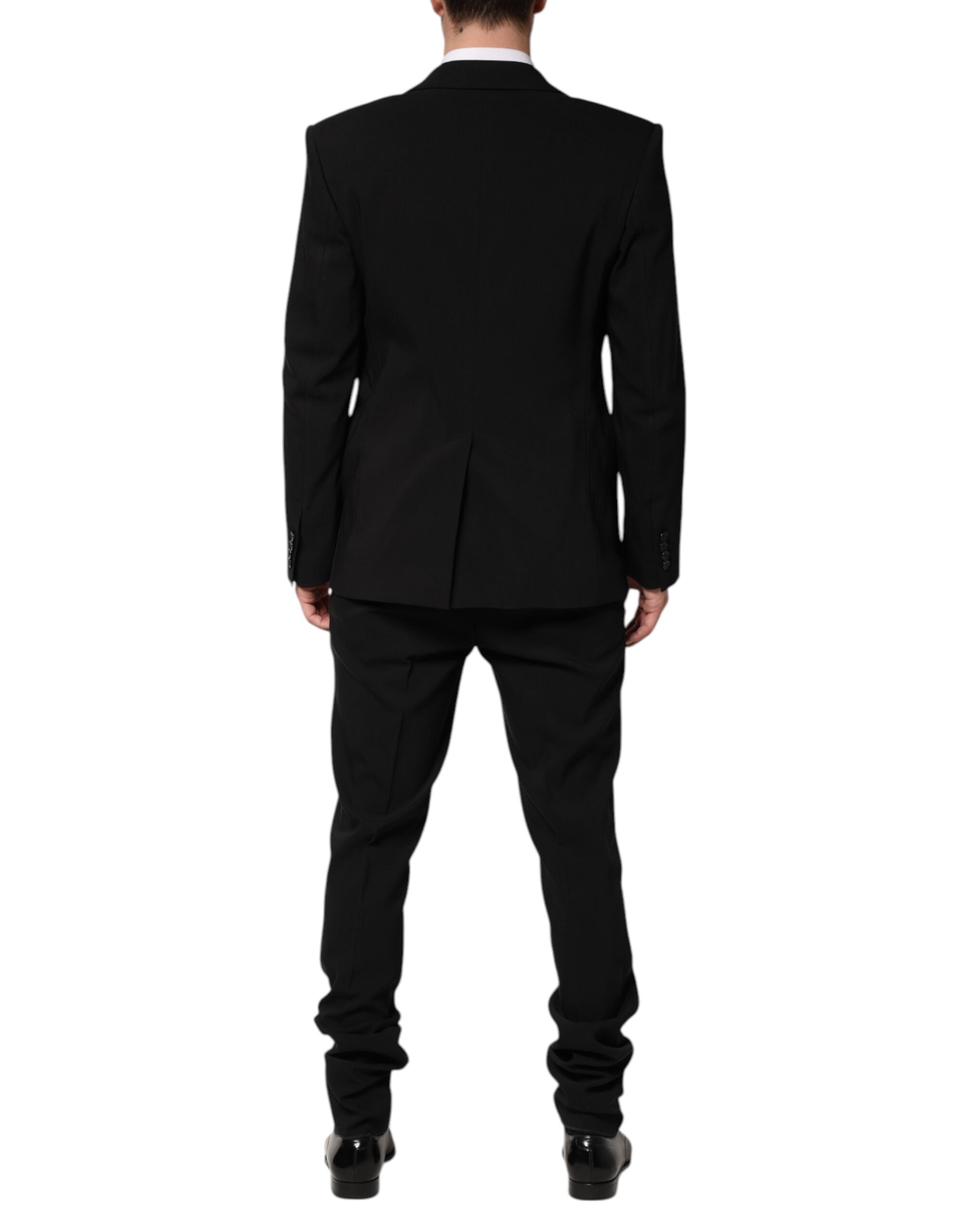 Dolce & Gabbana Black Cotton Single Breasted 2 Piece Men's Suit