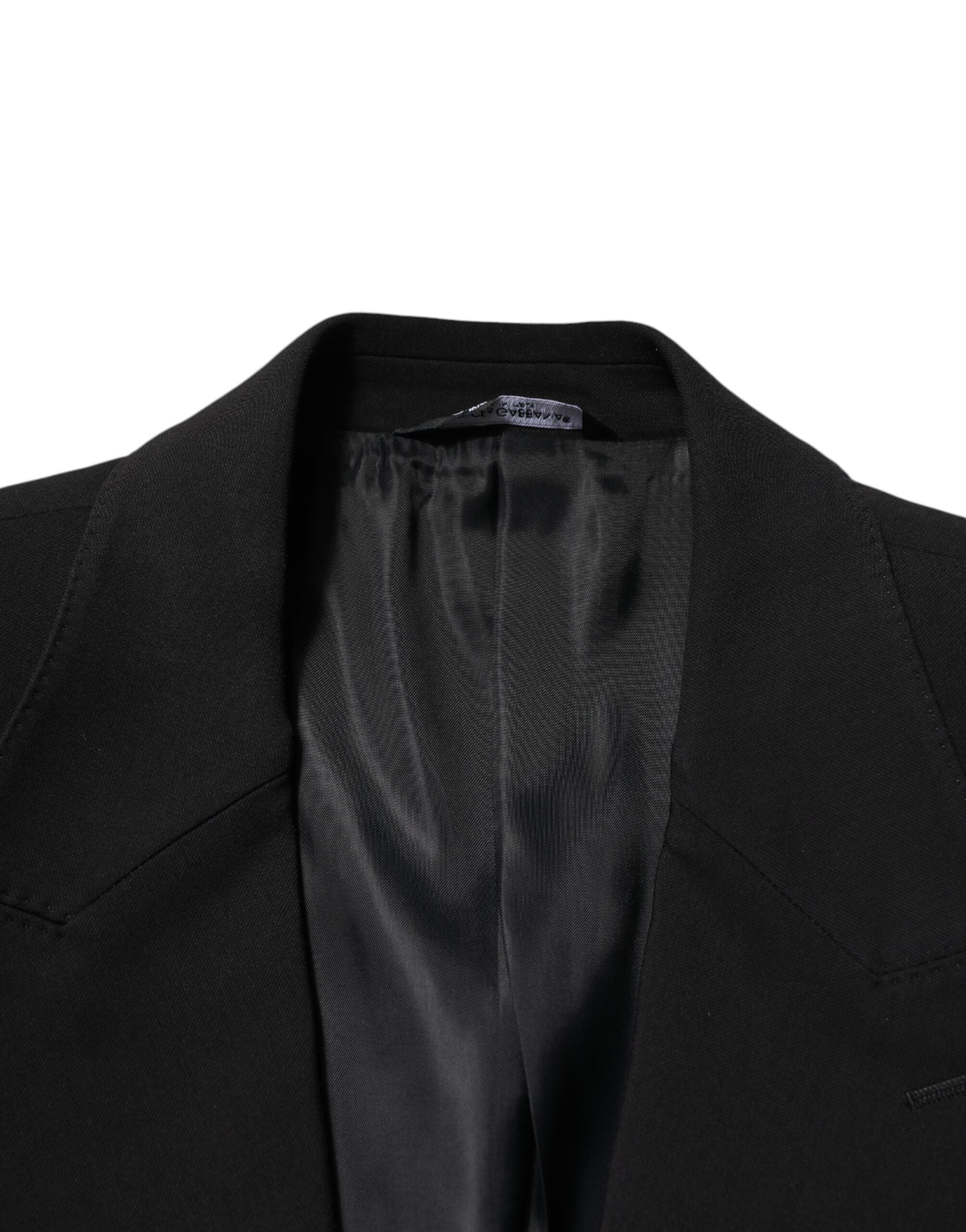 Dolce & Gabbana Black Cotton Single Breasted 2 Piece Men's Suit