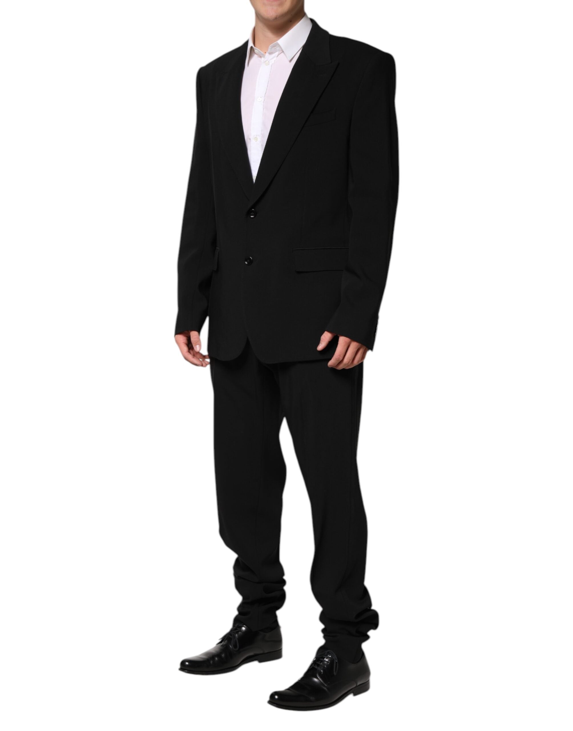 Dolce & Gabbana Black Cotton Single Breasted 2 Piece Men's Suit (Pre-Owned)