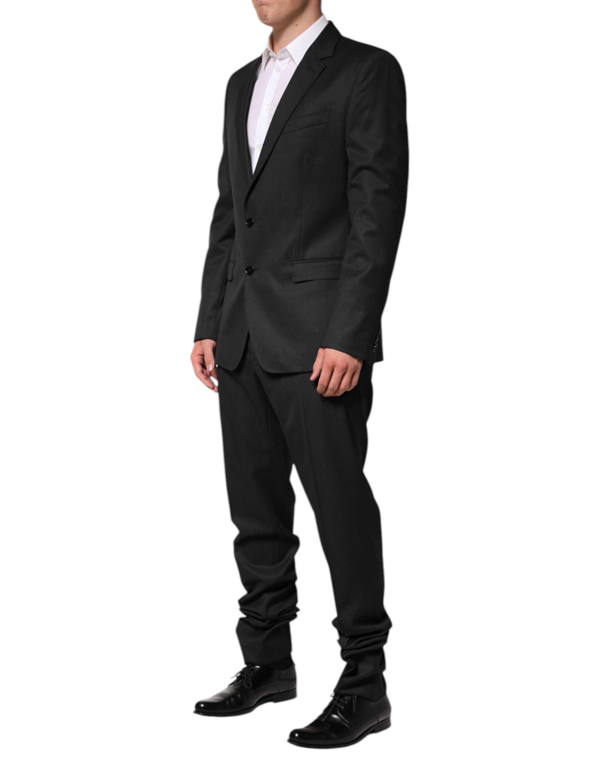 Dolce & Gabbana Dark Gray Wool Single Breasted 2 Piece Men's Suit
