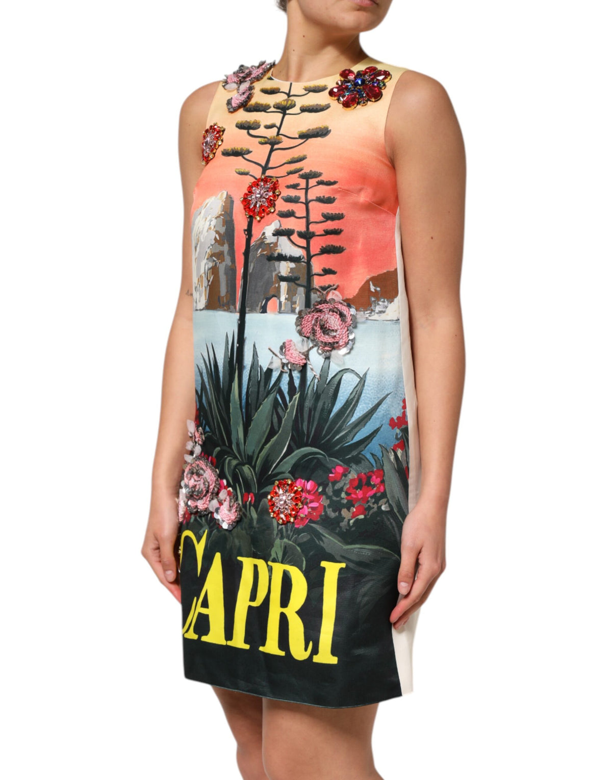 Dolce & Gabbana Multicolor Crystal Embellished A-line Mini Women's Dress