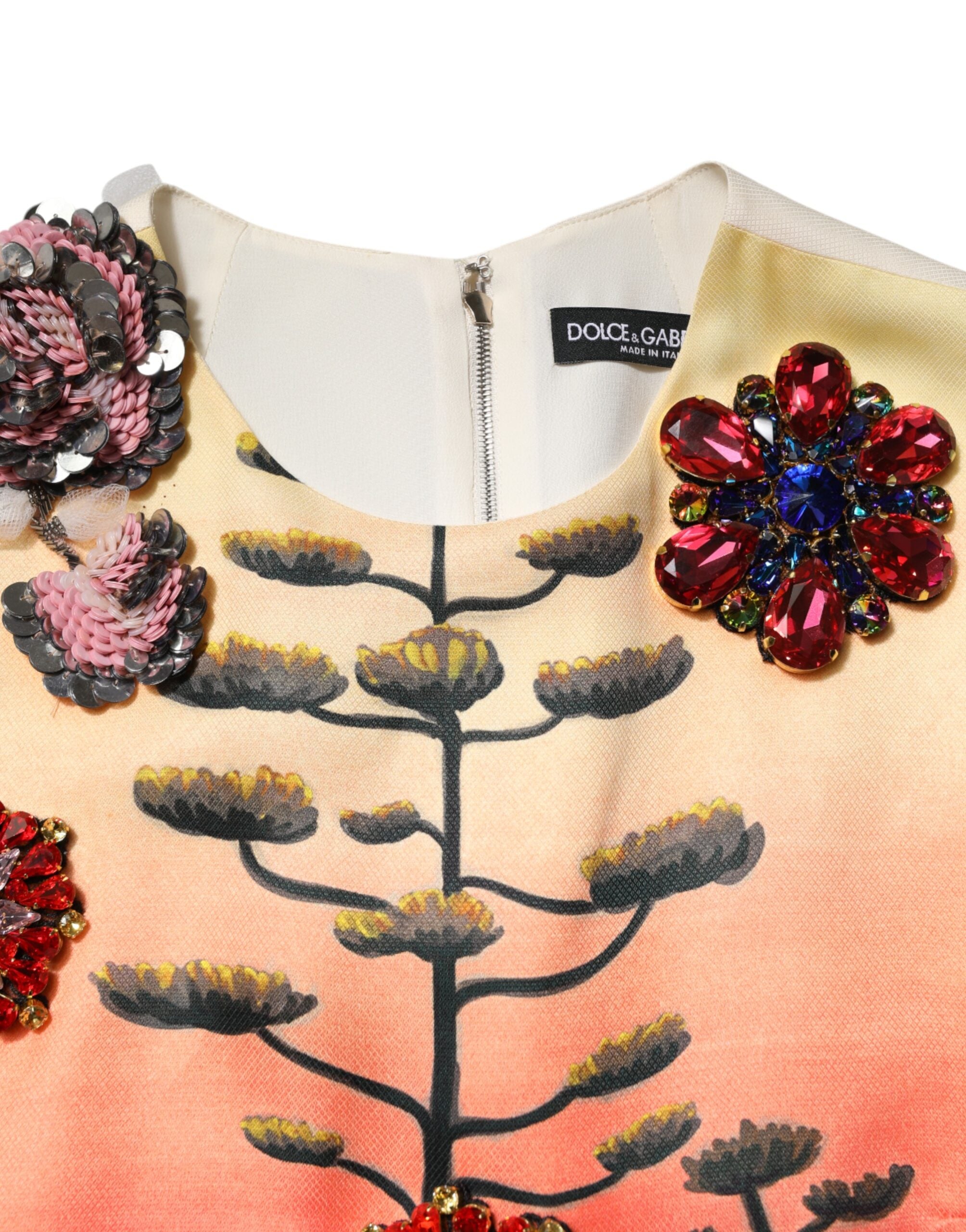 Dolce & Gabbana Multicolor Crystal Embellished A-line Mini Women's Dress