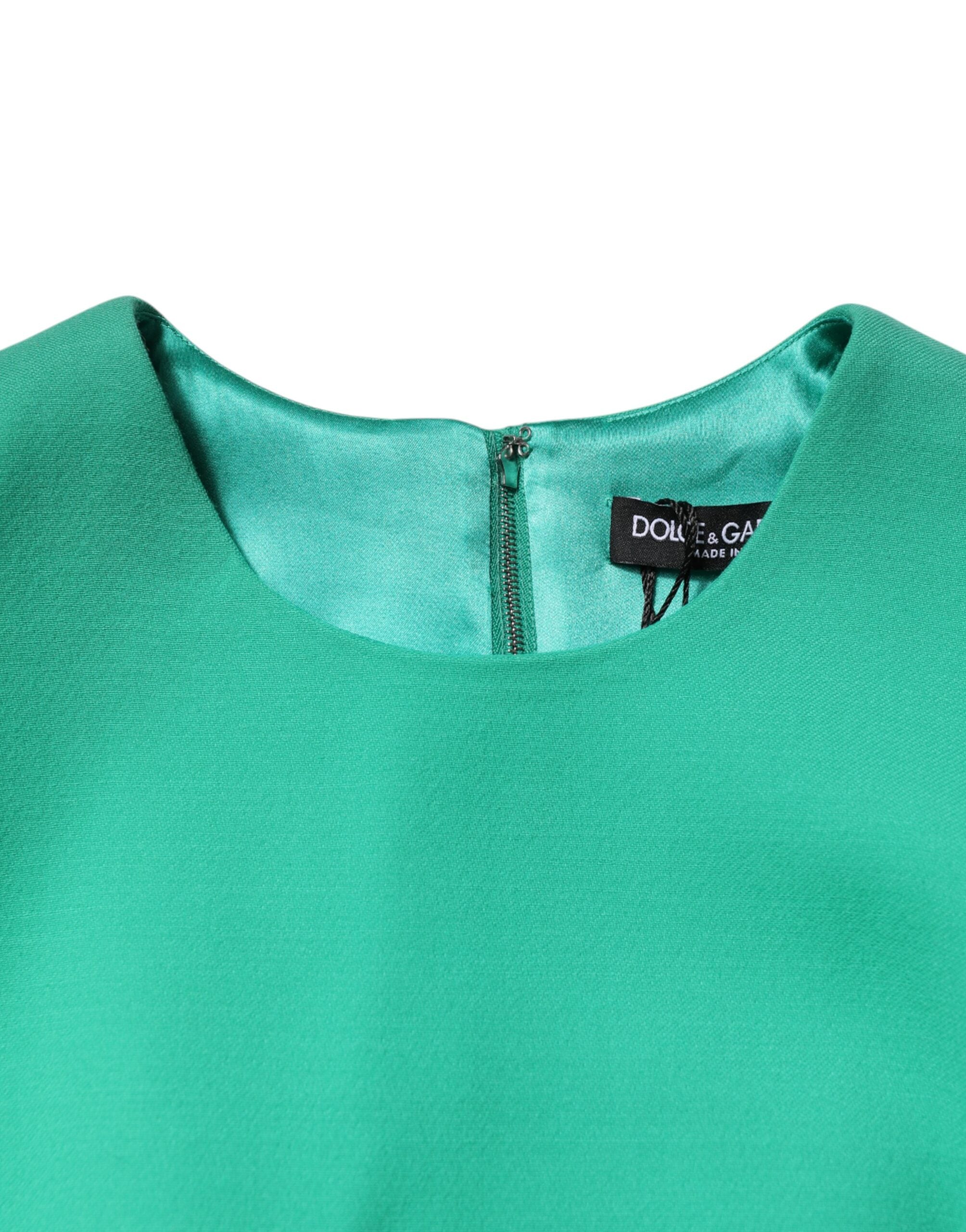 Dolce & Gabbana Green Sleeveless Bodycon A-line Mini Women's Dress (Pre-Owned)
