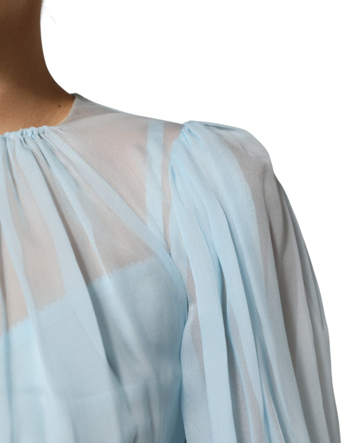 Dolce & Gabbana Fuchsia Light Blue Silk Two Tone Midi Women's Dress